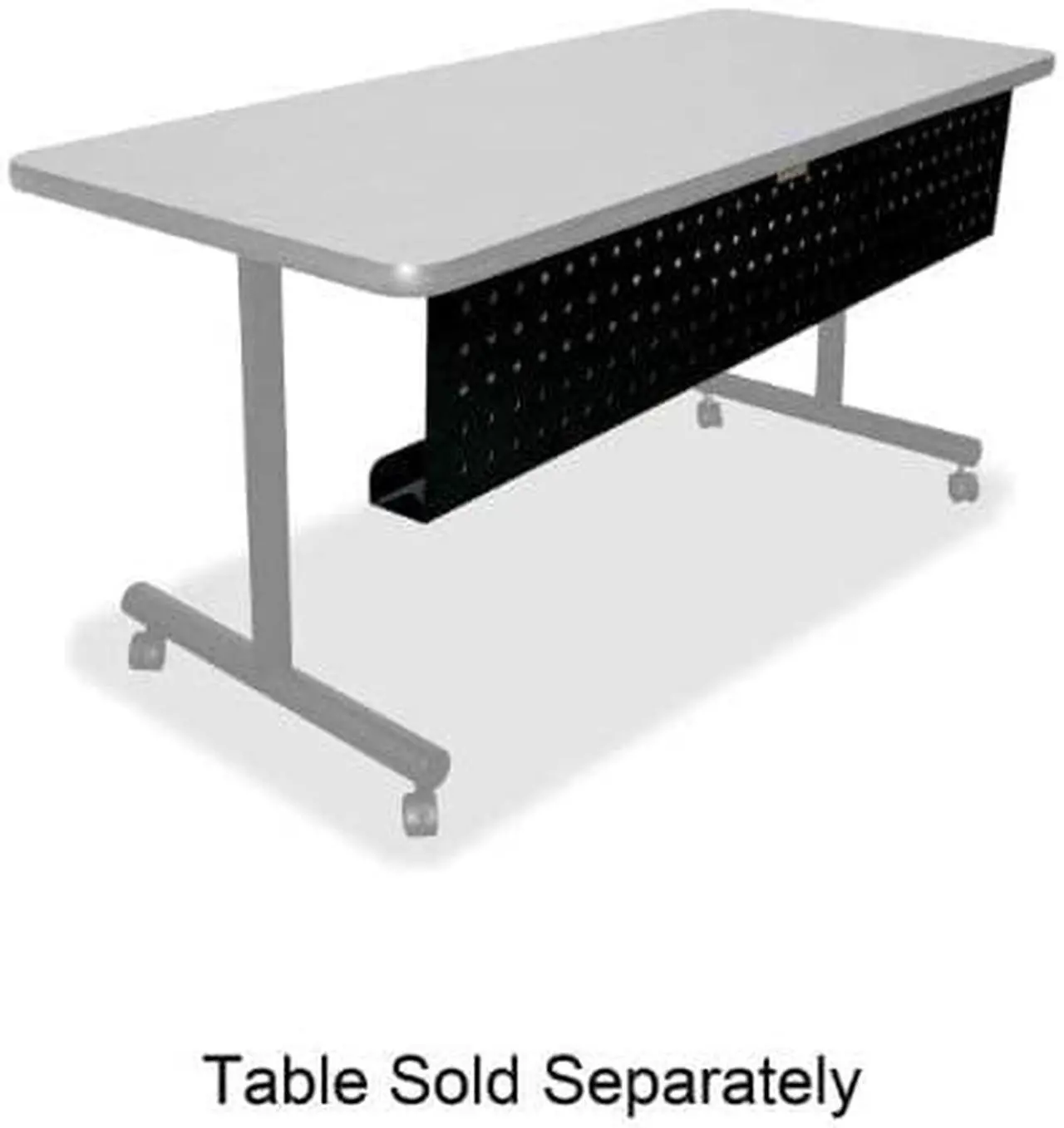 Alt view image 3 of 10 - Lorell 60684 Rectangular Training Table Modesty Panel 42" Width x 3" Depth x 10" Height - Steel - Black