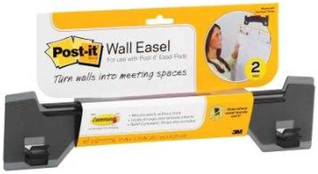 Main image of Post-it Wall Easel with Hanger, Adhesive Mount, Plastic, Smoke, 2/Pack