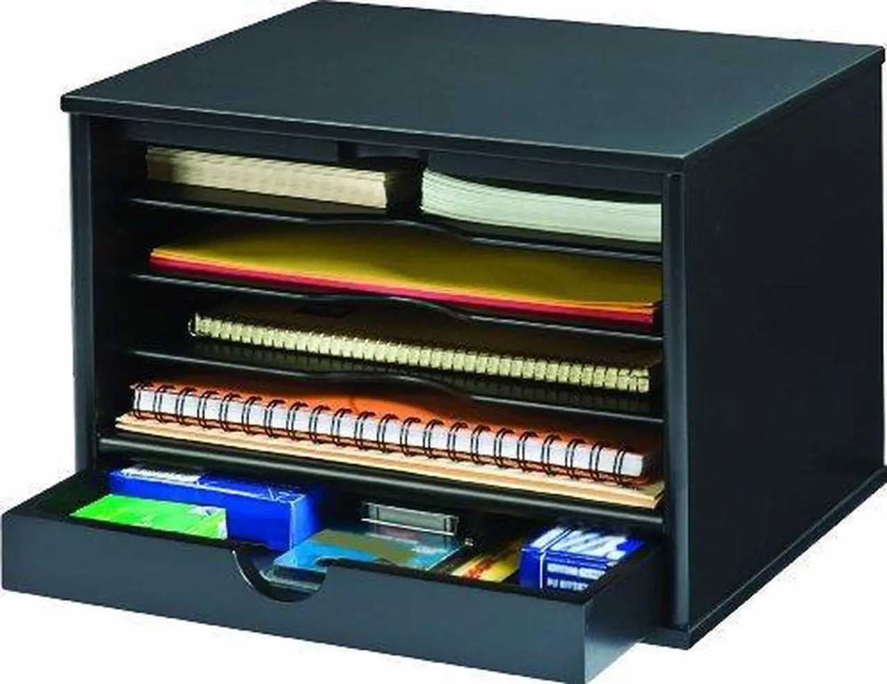 Alt view image 3 of 20 - Victor Wood Desktop Organizer, Midnight Black Collection - by Victor Technology