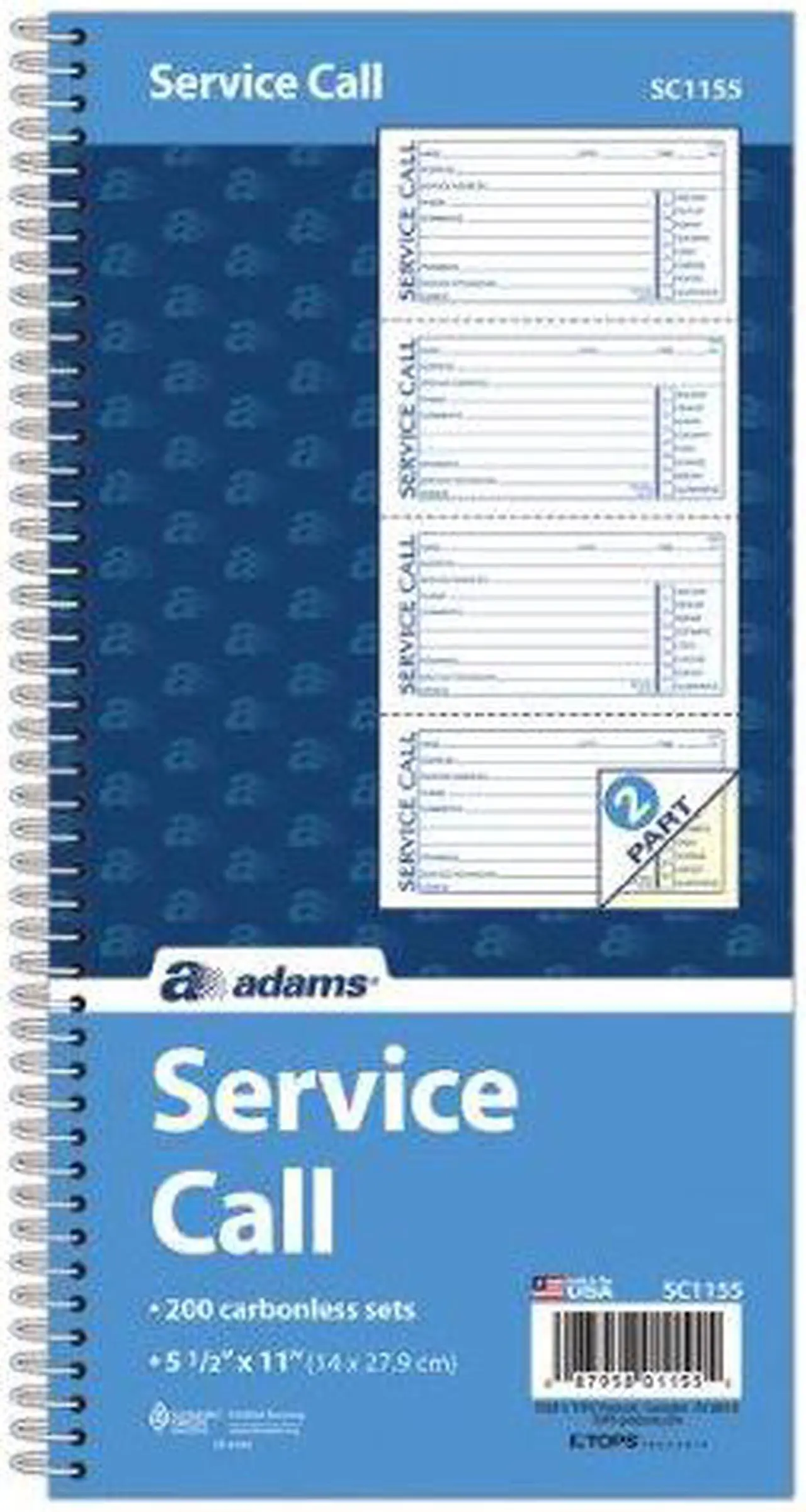 Adams Spiralbound Service Call Book - Newegg.com