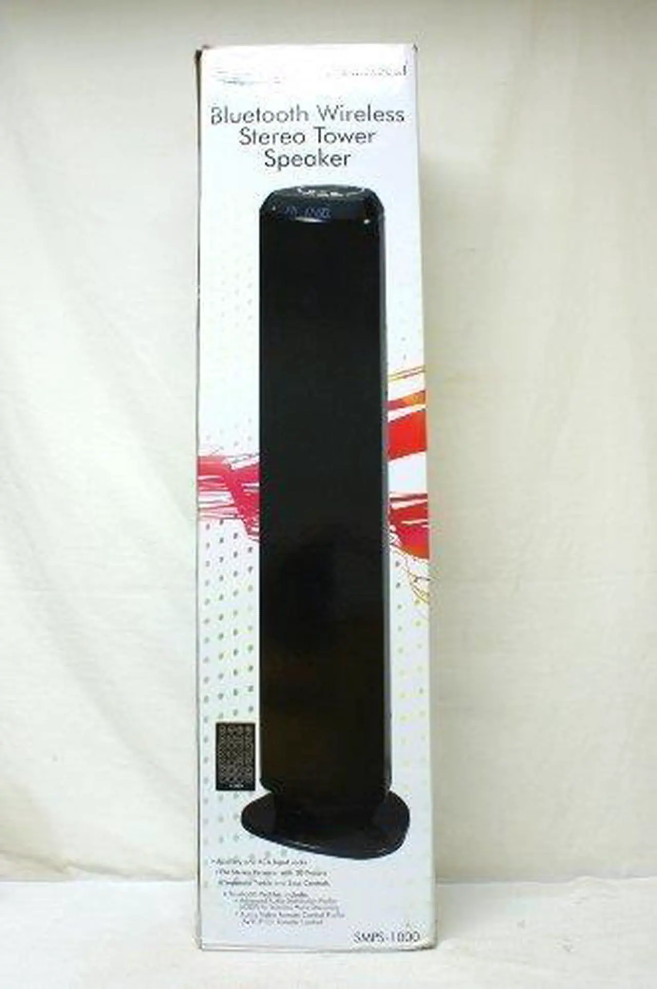 Alt view image 3 of 4 - JENSEN SMPS1000 Bluetooth Wireless Tower Speaker with RCA Input Jack, Digital Clock, FM Stereo Radio, Aux In, Subwoo