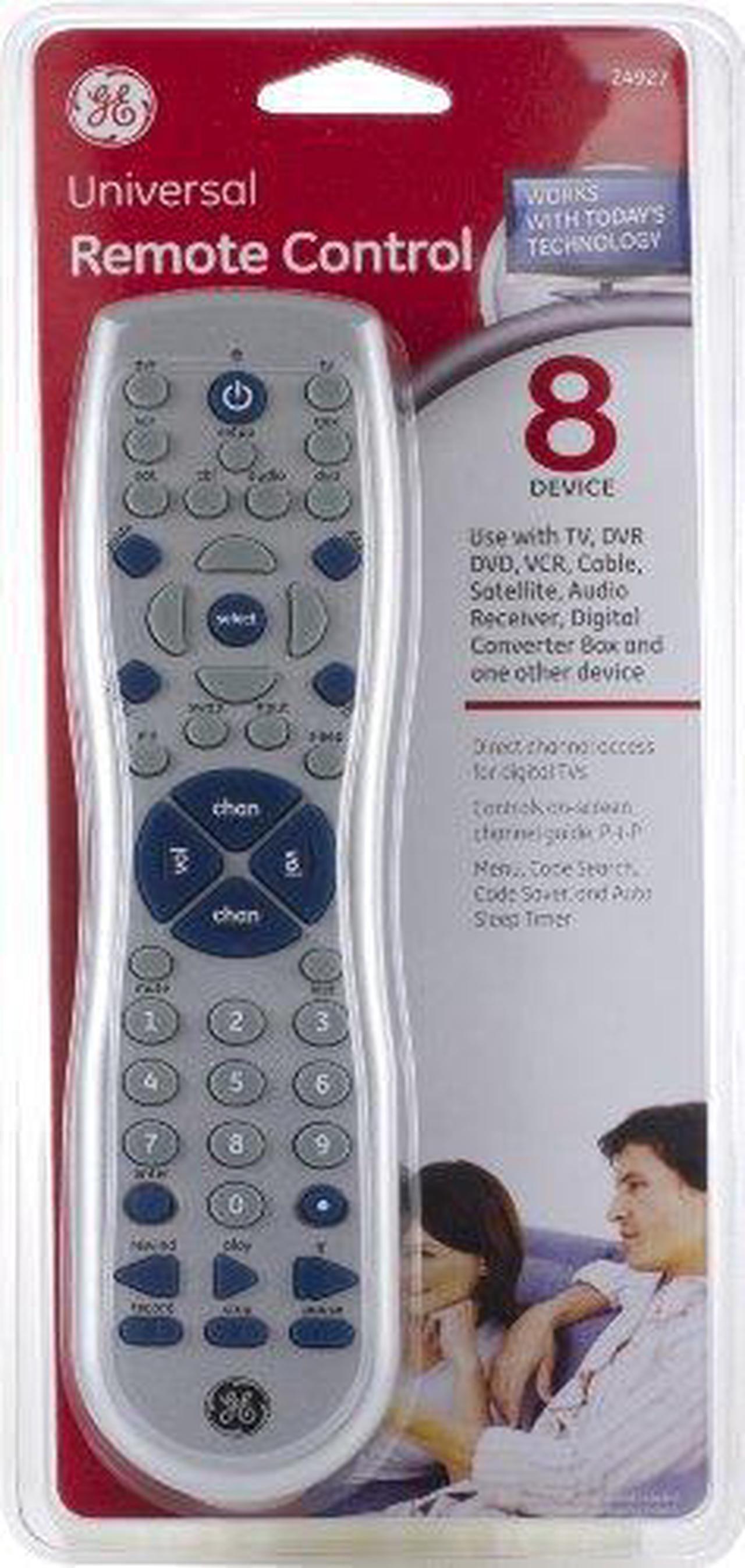 Main image of GE 24927 8 Device Universal Remote Control, Silver