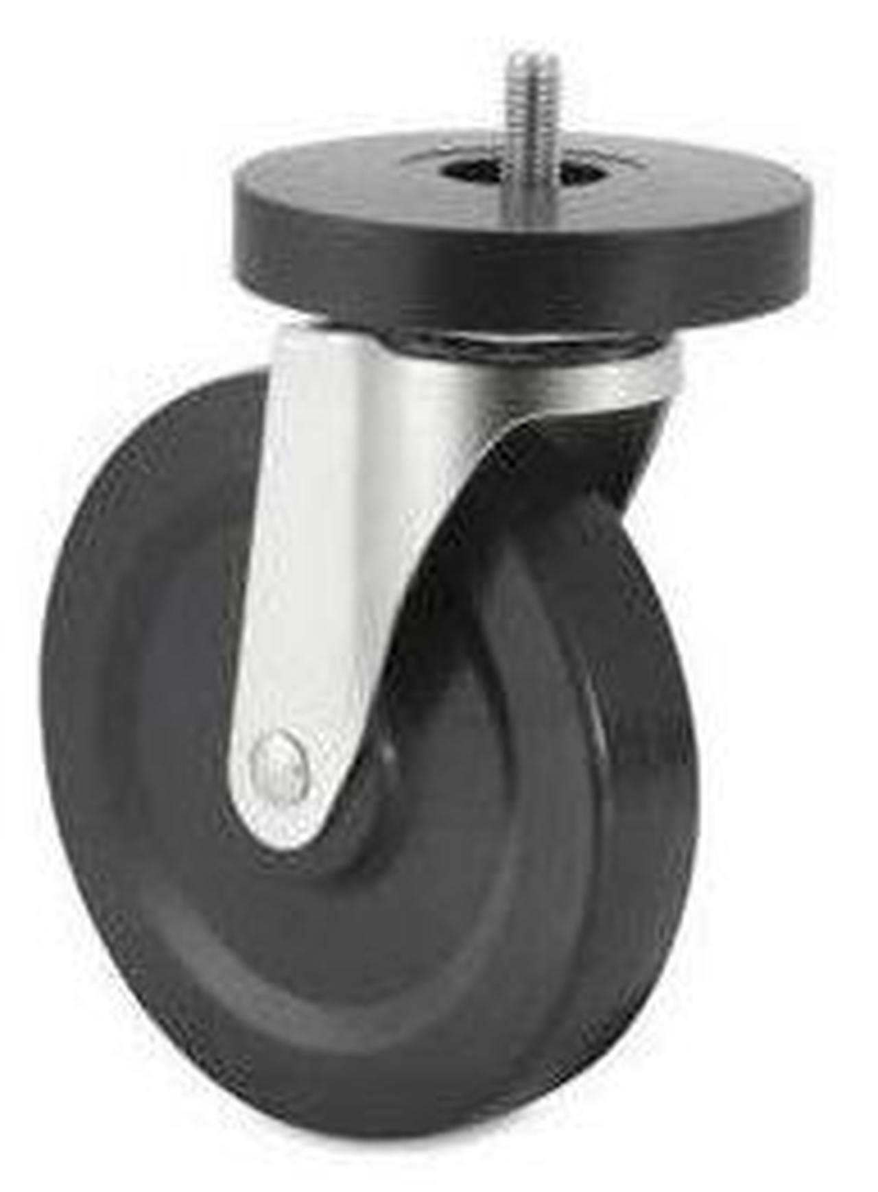Alt view image 2 of 15 - Lorell Caster Kit 5" Wheel f/ Industr. Shelving 4/ST Black 84861