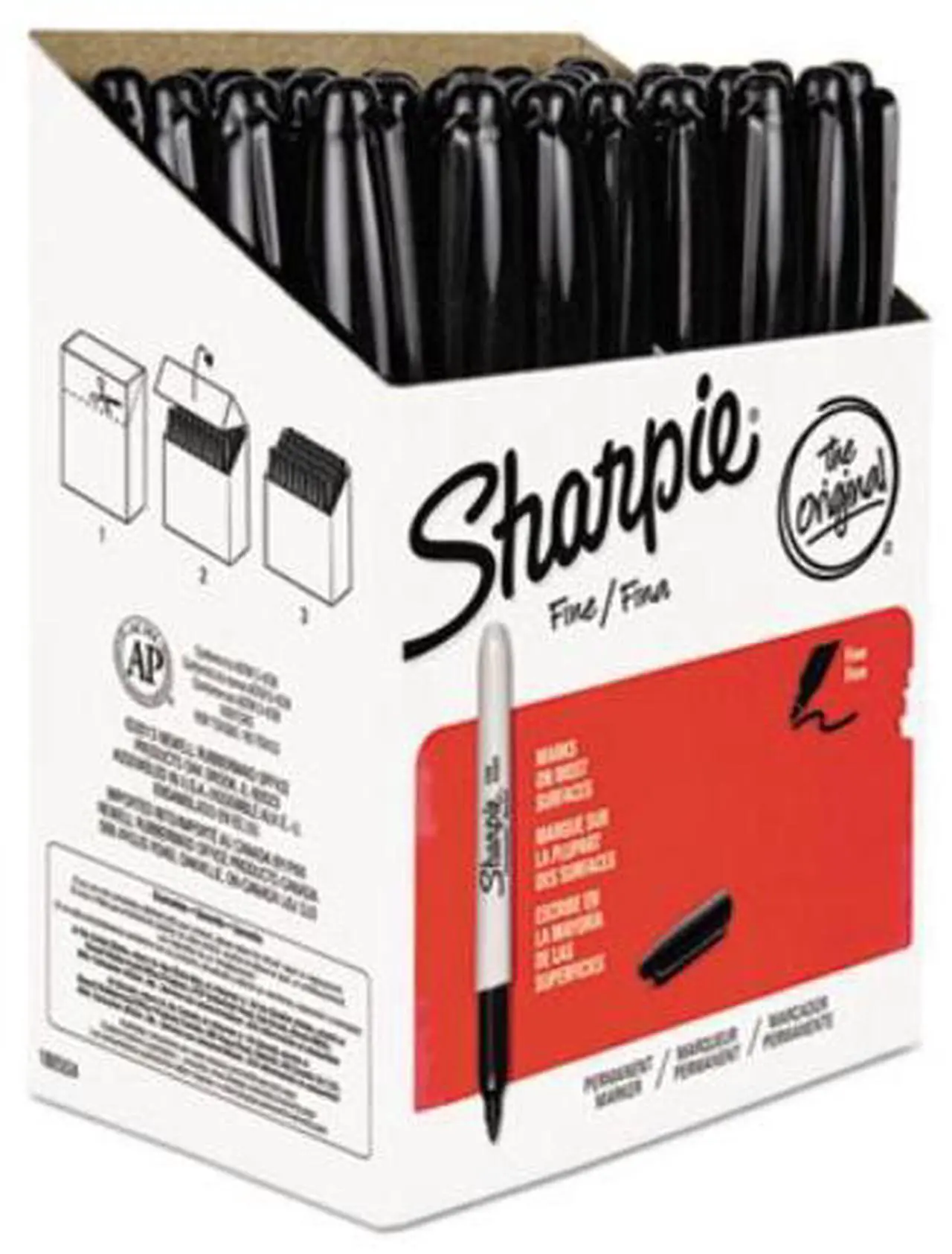 Alt view image 4 of 20 - Sharpie Fine Point Permanent Marker Black 36/Pack 1884739