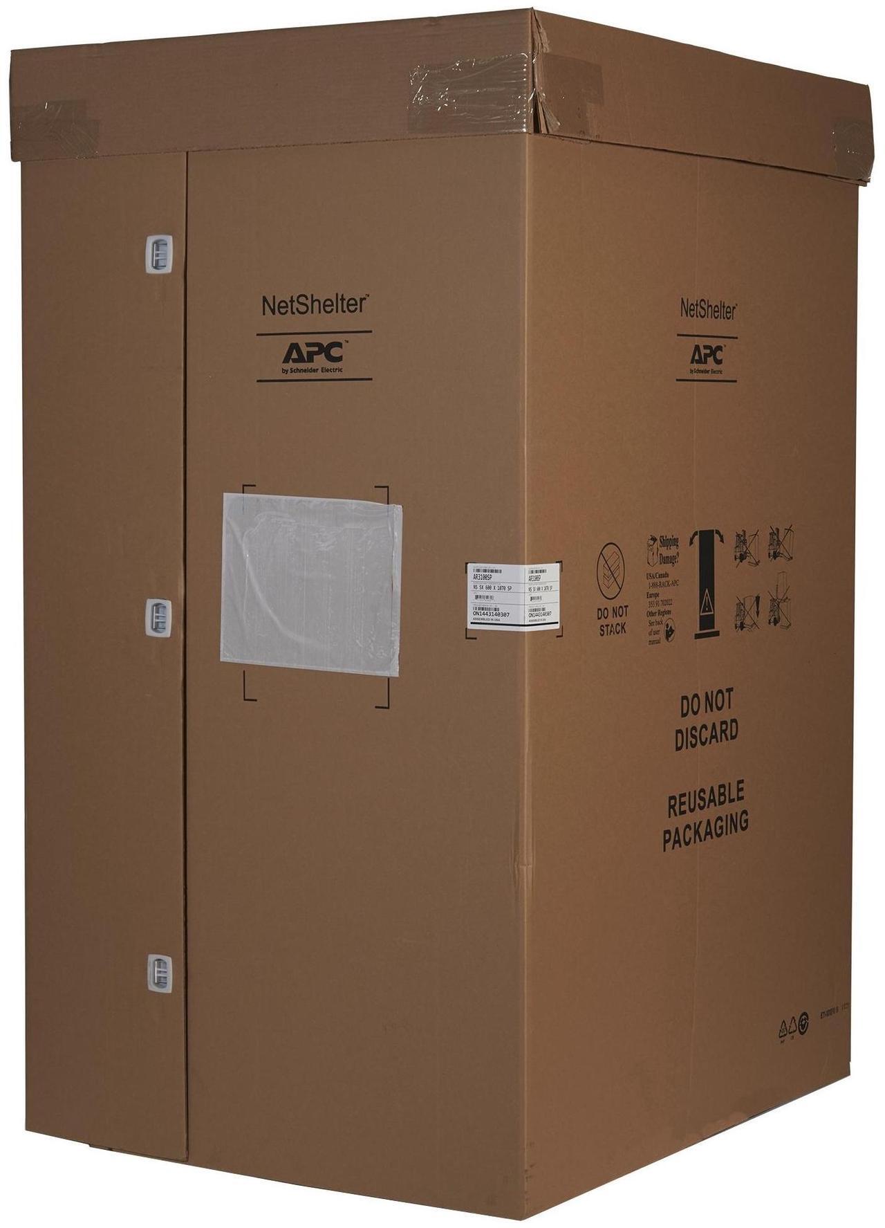 Alt view image 4 of 4 - APC NetShelter SX, Server Rack Enclosure, 42U, Shock Packaging, 2000 lbs, Black, 1991H x 600W x 1070D mm - For Server, Storage - 42U Rack Height x 19" Rack Width x 36.02" Rack Depth - Black-2254.73lb