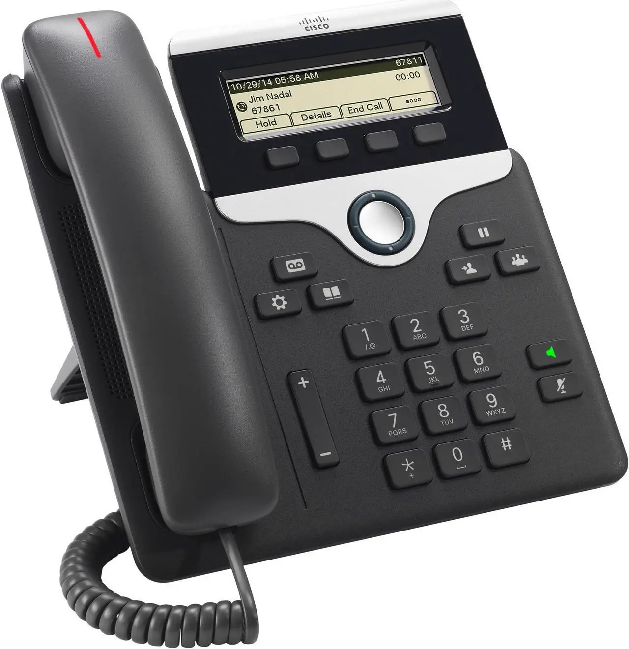 Alt view image 2 of 11 - Cisco - CP-7811-K9= - Cisco 7811 IP Phone - Cable - Wall Mountable - Charcoal - 1 x Total Line - VoIP - Caller ID - Speakerphone - 2 x Network (RJ-45) - PoE Ports - Monochrome - DHCP, SRTP, CDP, LDAP,