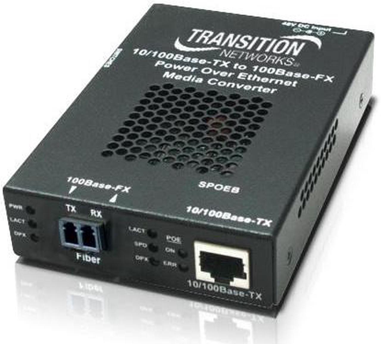 Alt view image 2 of 17 - Transition Networks Stand-alone Fast Ethernet PoE Media Converter