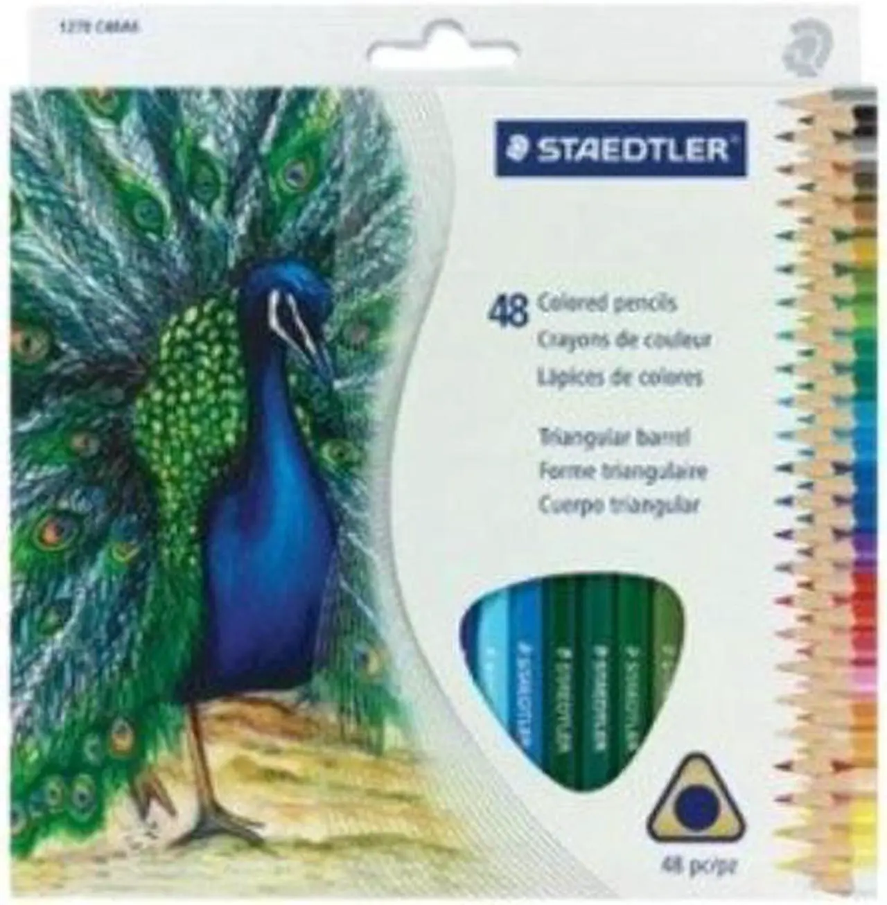 Alt view image 2 of 7 - Staedtler 1270C48A6 Triangular Colored Pencil Set, H/#3, 2.9Mm, 48 Assorted Colors