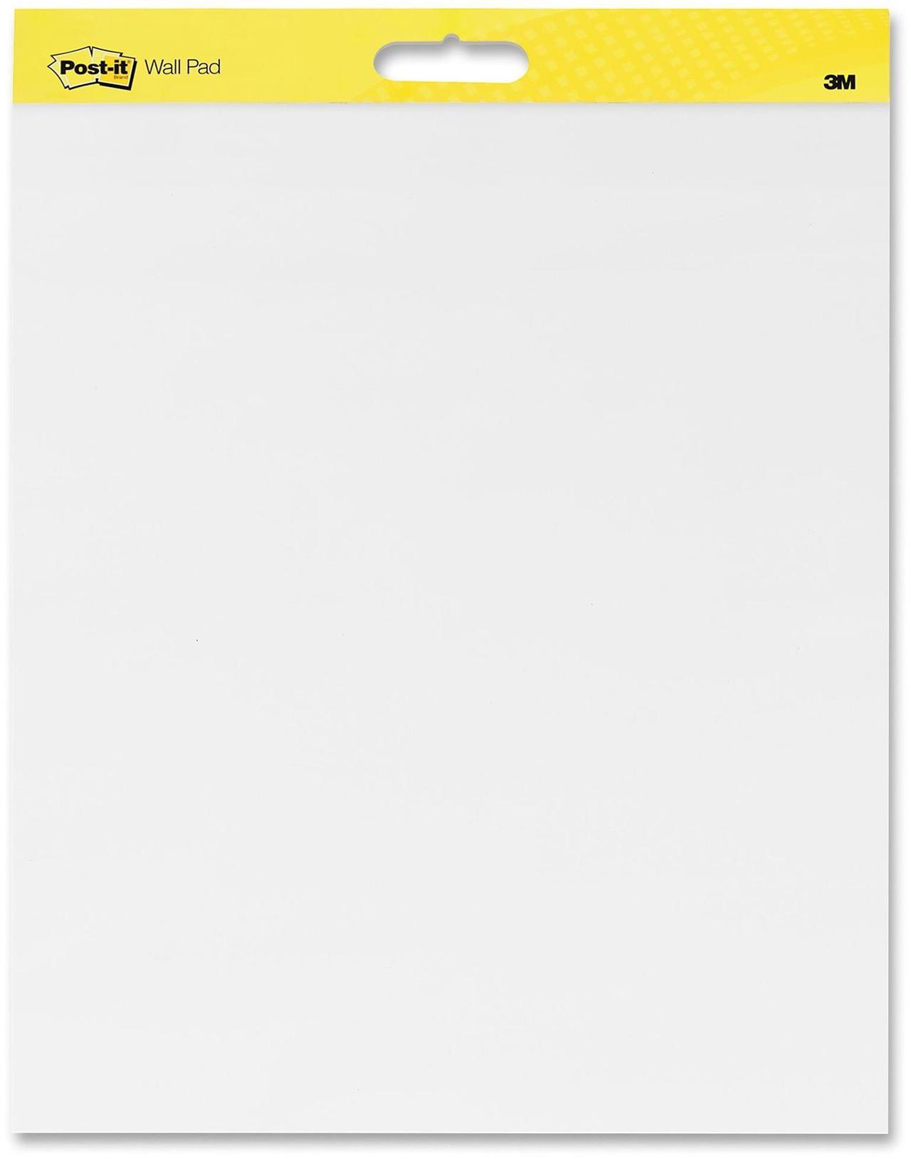 Alt view image 2 of 2 - Post-it 566CT Self-Stick Plain Paper Wall Pad, Repositionable, Bleed Resistant, 20" x 23", White - 1 Carton (4 Pads)