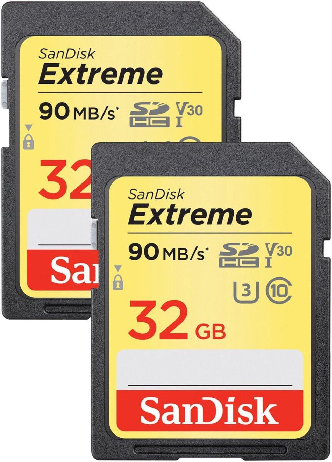 Alt view image 2 of 10 - SanDisk Extreme 32GB UHS-I Class 10 U3 SDXC Memory Card, 2 Pack