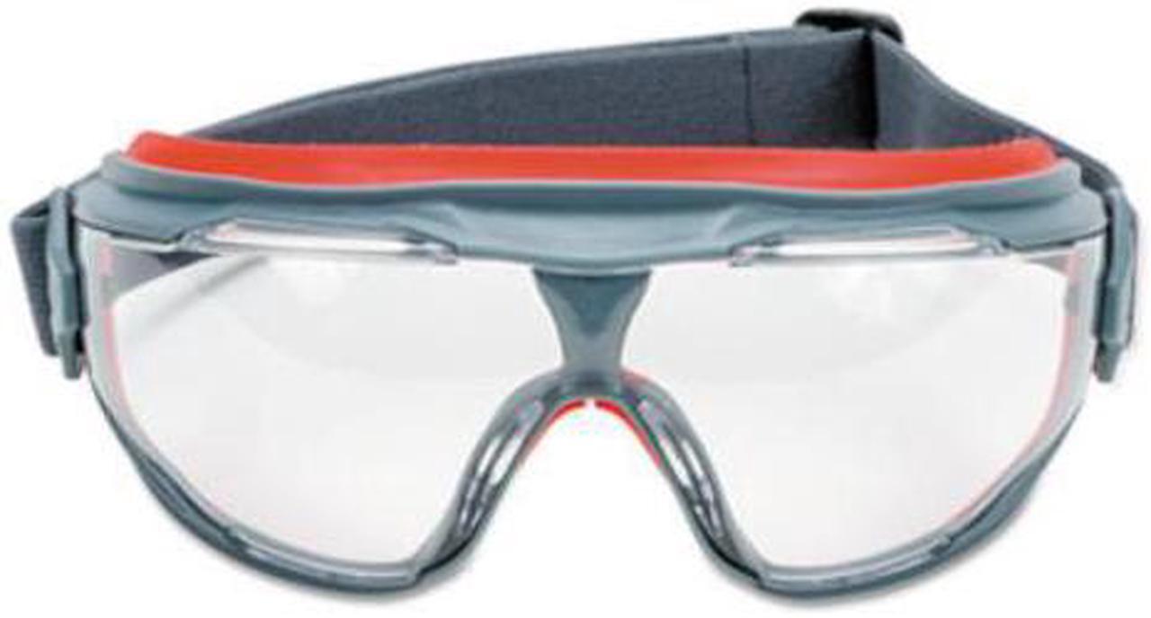 Alt view image 2 of 3 - 3M GG501SGAF Gogglegear 500Series Safety Goggles, Antifog, Red/Black Frame, Clear Lens,10/Ctn