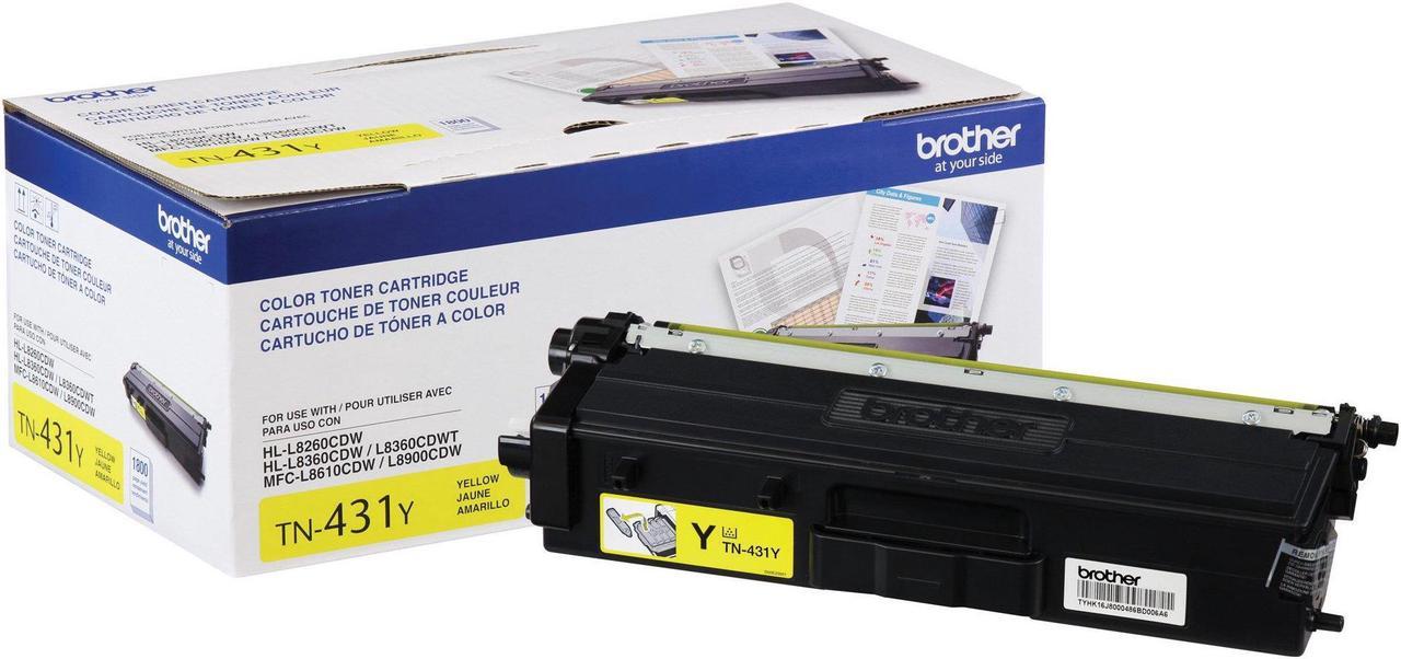 Brother International - TN431Y - Brother TN431Y Original Toner Cartridge - Yellow - Laser - Standard Yield - 1800 Pages