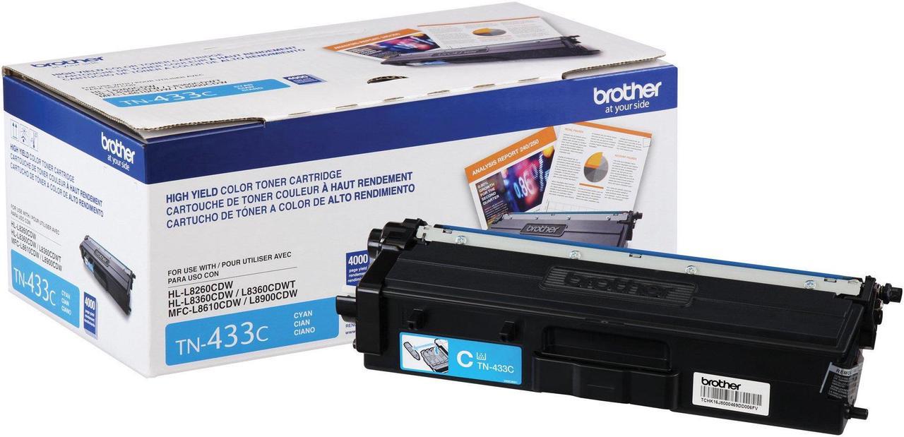 Brother International - TN433C - Brother TN433C Original Toner Cartridge - Cyan - Laser - High Yield - 4000 Pages - 1