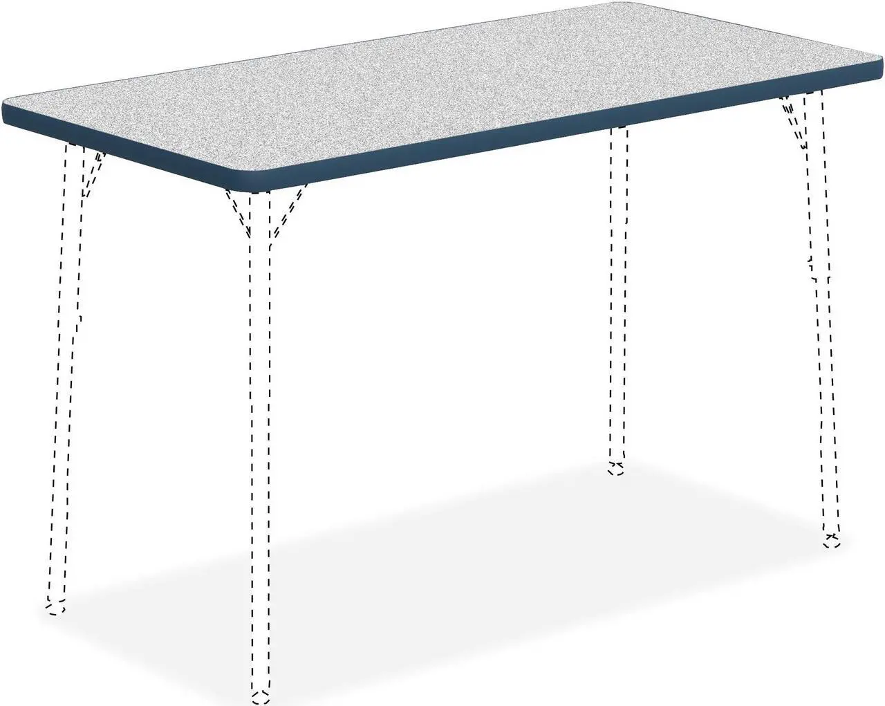 Alt view image 2 of 6 - Lorell LLR99916 24 x 48 Rectangular Classroom Activity Tabletop - Gray & Navy