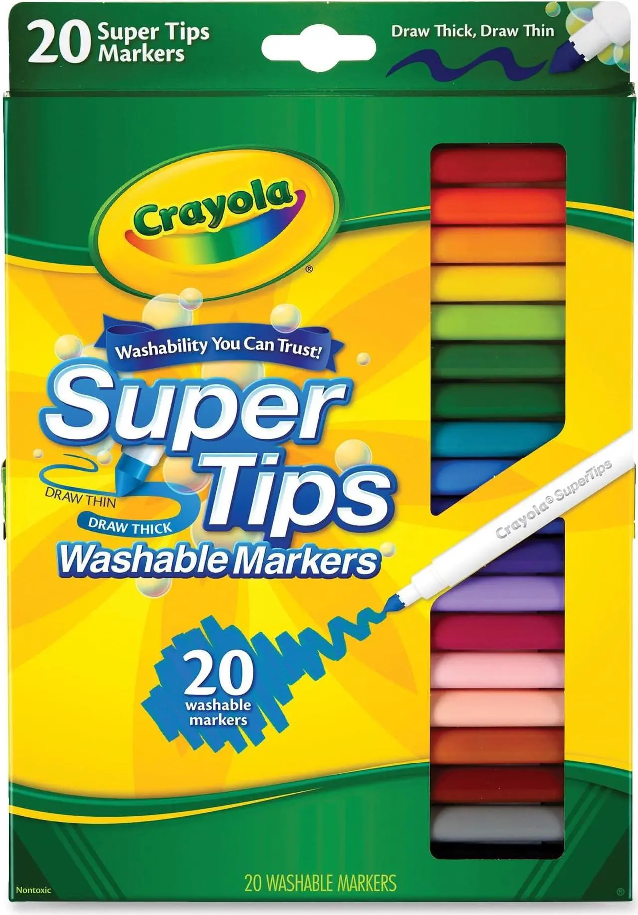 Alt view image 2 of 20 - Crayola Marker,Wsh,Sptp,20/St,Ast 588106