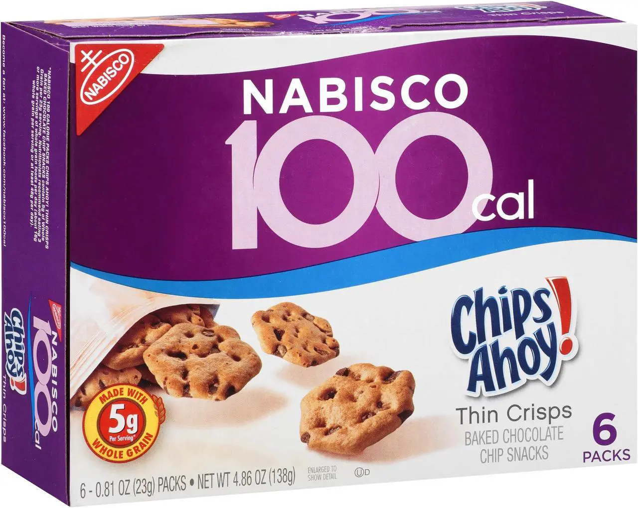 Alt view image 2 of 3 - Nabisco 05343 100 Calorie Chips Ahoy Chocolate Chip Cookie, 6/Box