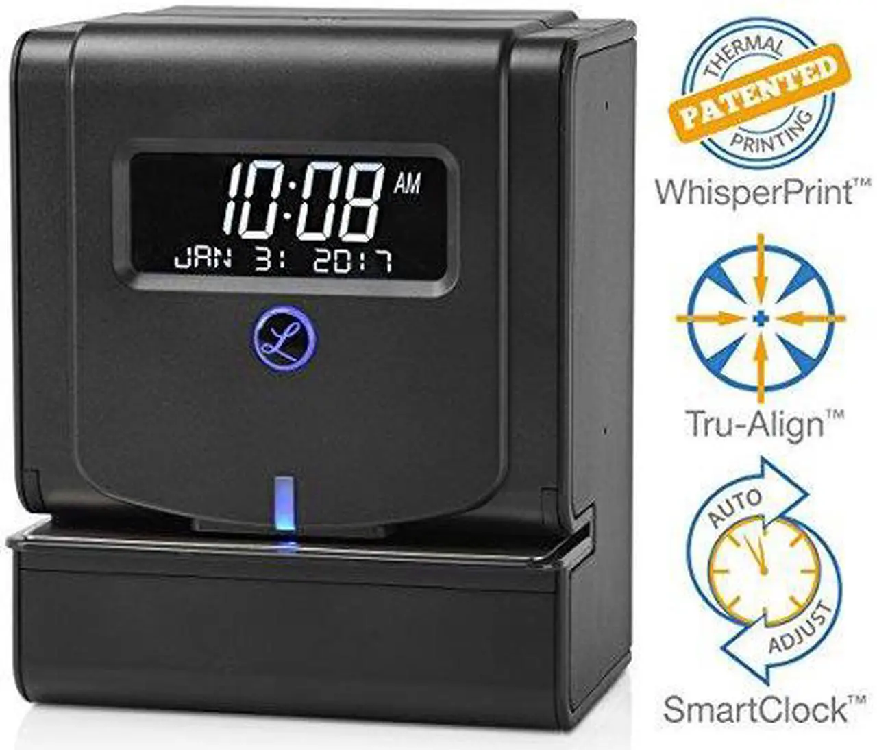 Main image of Lathem Time Clock Thermal Print 6"Wx8"Lx9-3/4"H Black 2100HD