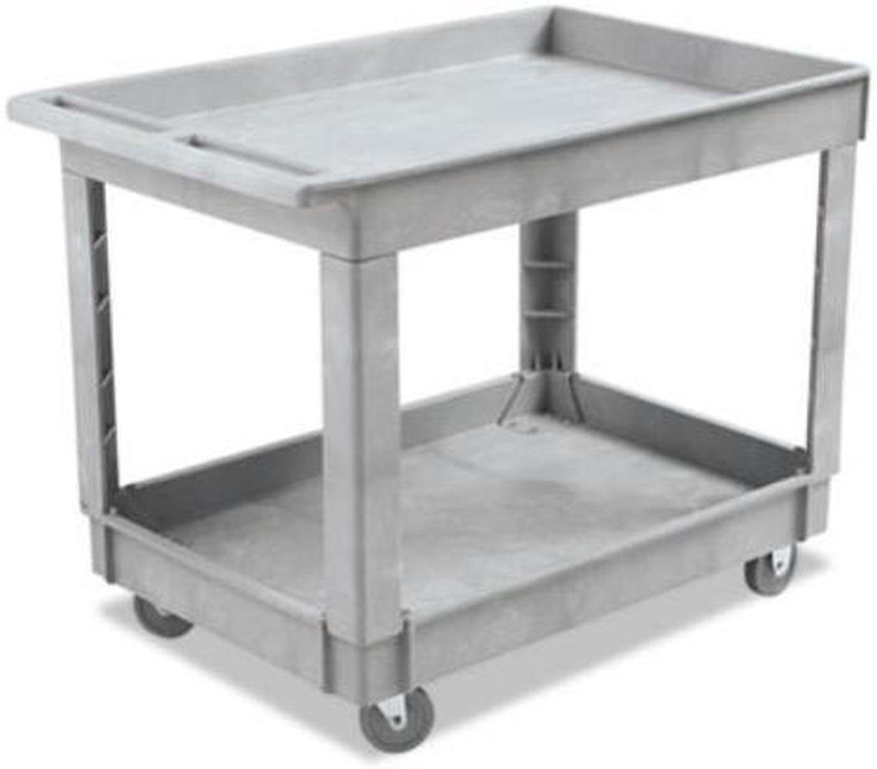 Alt view image 2 of 5 - Rubbermaid Commercial Products Utility Cart with Deep Lipped Plastic Shelves