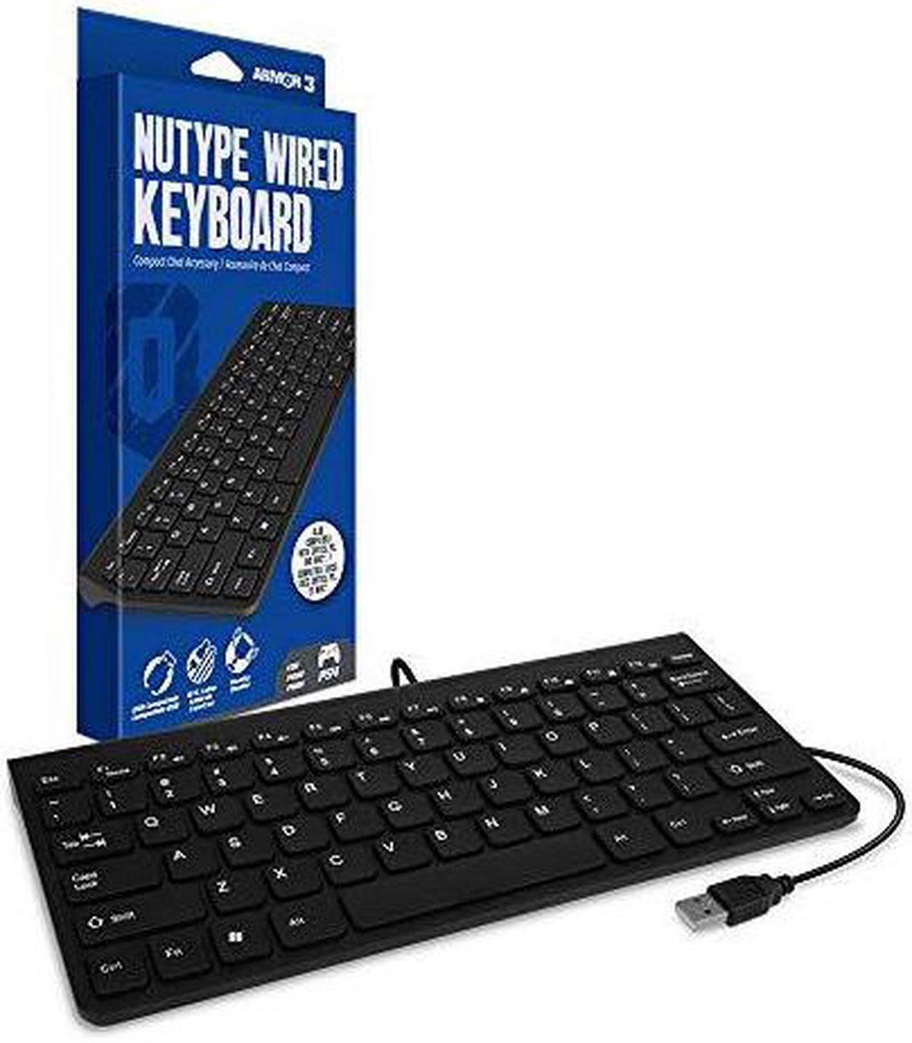 Alt view image 4 of 6 - Armor3 "NuType" Wired Keyboard for PlayStation 4 PS4, Nintendo Switch, PC, & Mac