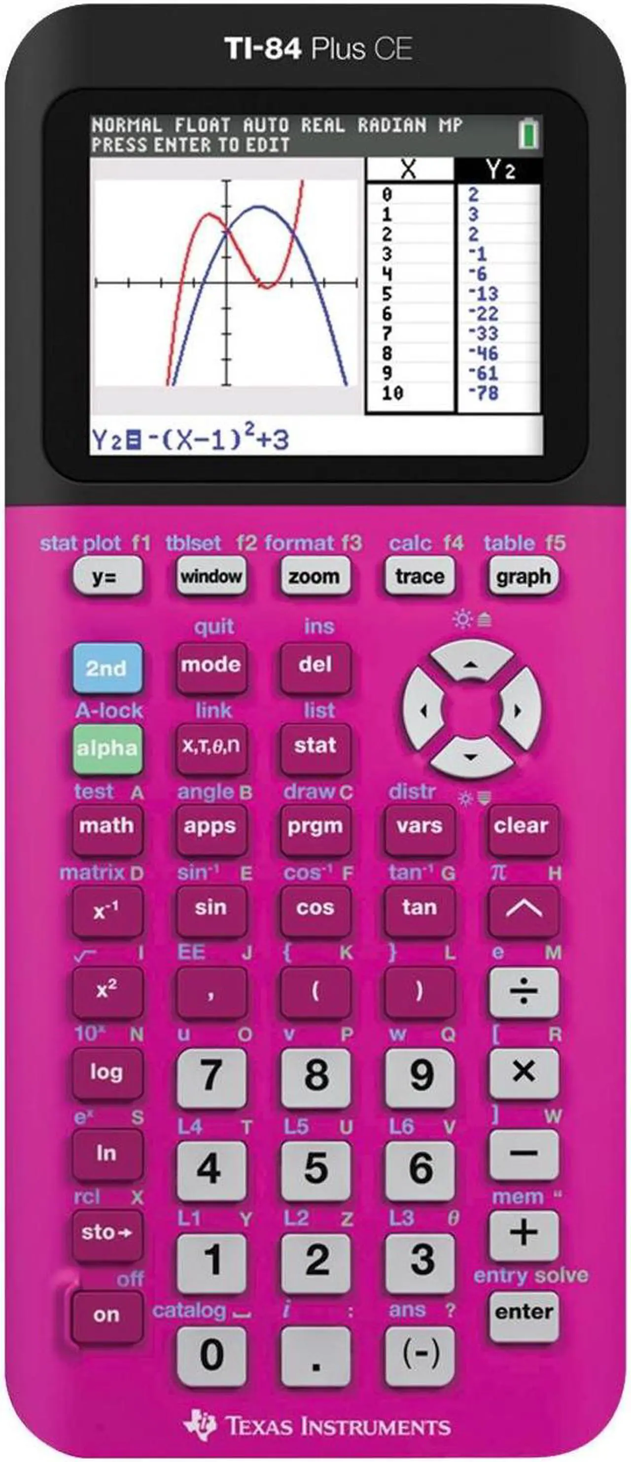 Alt view image 3 of 11 - Texas Instruments TI-84 Plus CE Graphing Calculator - Blue
