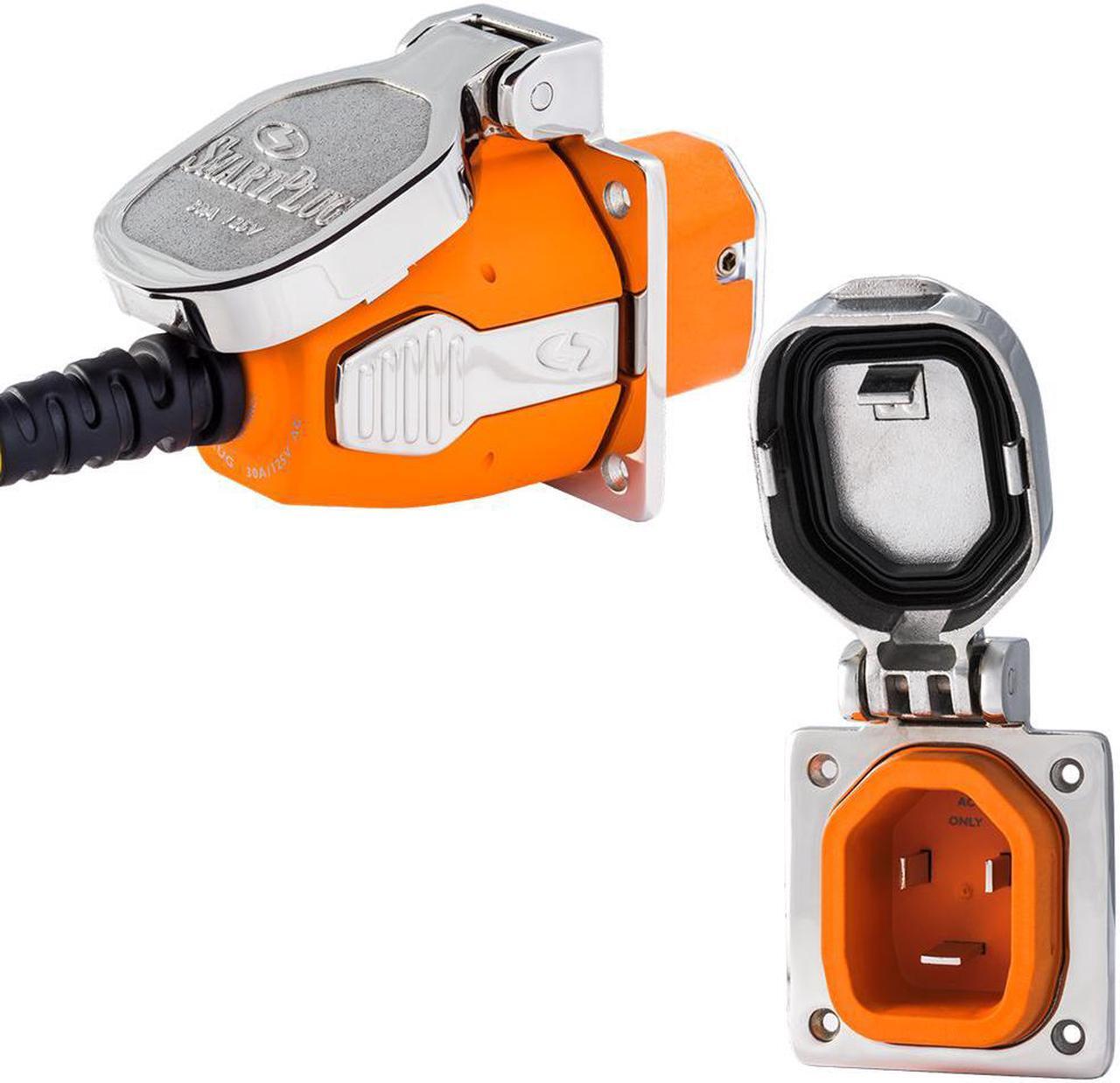 Alt view image 3 of 9 - SmartPlug 30 Amp Inlet  Plug Combo Stainless Steel No Thermostat ... [B30ASSYNT]