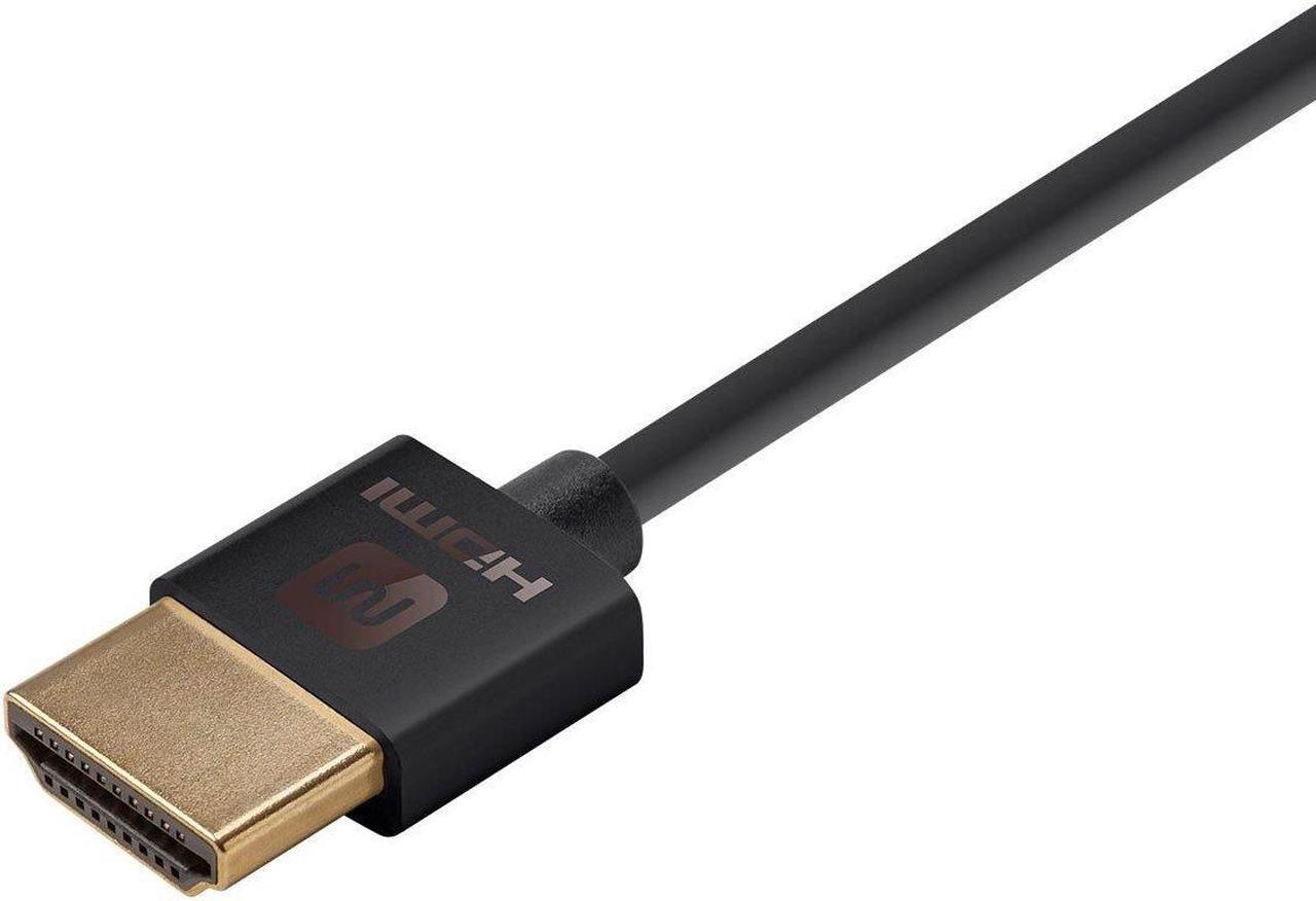 Main image of Monoprice HDMI Cable - 6 Feet - Black | High Speed, 4K@60Hz, HDR, 18Gbps, 36AWG, YUV 4:4:4, Compatible with UHD TV and More - Ultra Slim Series