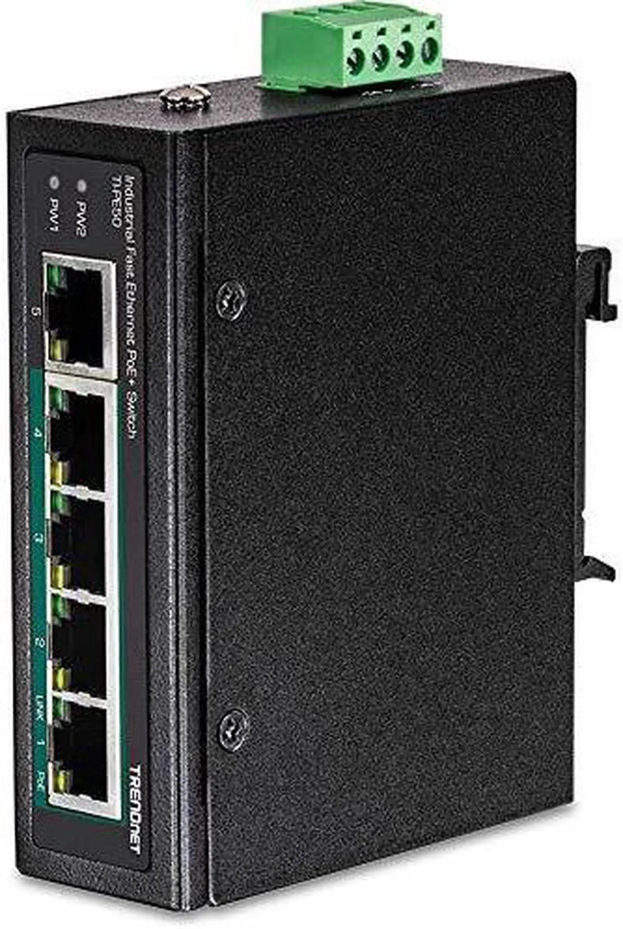 Alt view image 3 of 19 - TRENDnet 5-Port Industrial Fast Ethernet DIN-Rail Switch, 4 x Fast Ethernet PoE+ Ports, 1 x Fast Ethernet Port, 90W PoE Power Budget, DIN-Rail, IP30 Rated, Black, TI-PE50