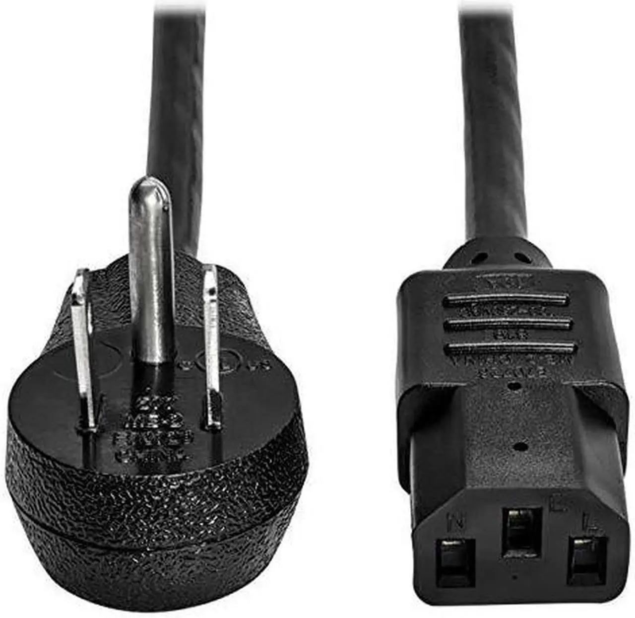 Main image of Tripp Lite Model P007-006-15D 6 ft. Desktop Computer Power Cord, Right-Angle 5-15P to C13 - Heavy Duty, 15A, 125V, 14 AWG, 6 ft. Black