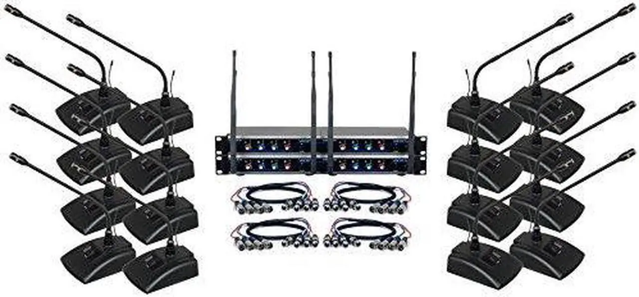 Alt view image 3 of 6 - VocoPro Digital-Conference-12 Sixteen Channel UHF Wireless Conference Microphone System