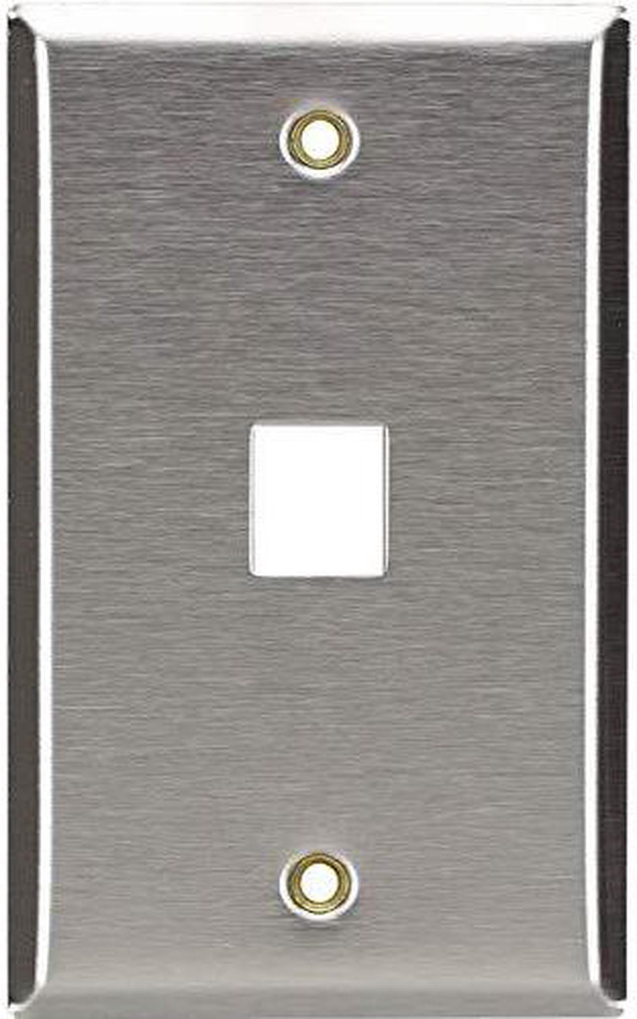 Alt view image 2 of 7 - Black Box Keystone Wallplate - Stainless Steel Single-Gang 1-Port
