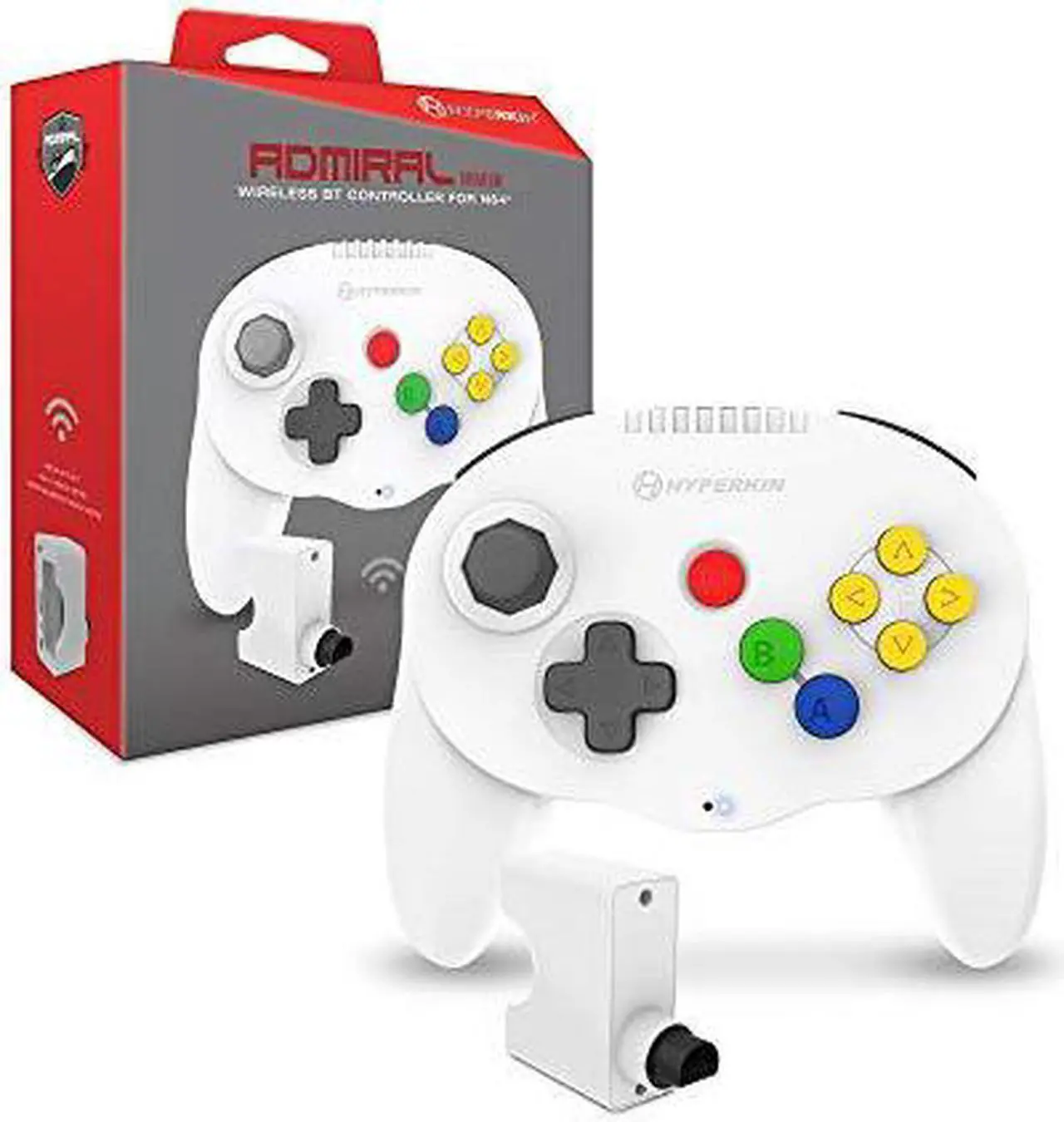 Alt view image 3 of 6 - Hyperkin "Admiral" Premium BT Wireless Controller for N64 Nintendo 64 - White