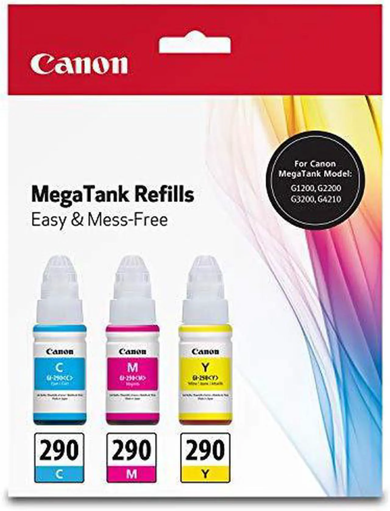 Alt view image 3 of 6 - Canon GI-290 Cyan/Magenta/Yellow Ink Bottle Value Pack #1596C005
