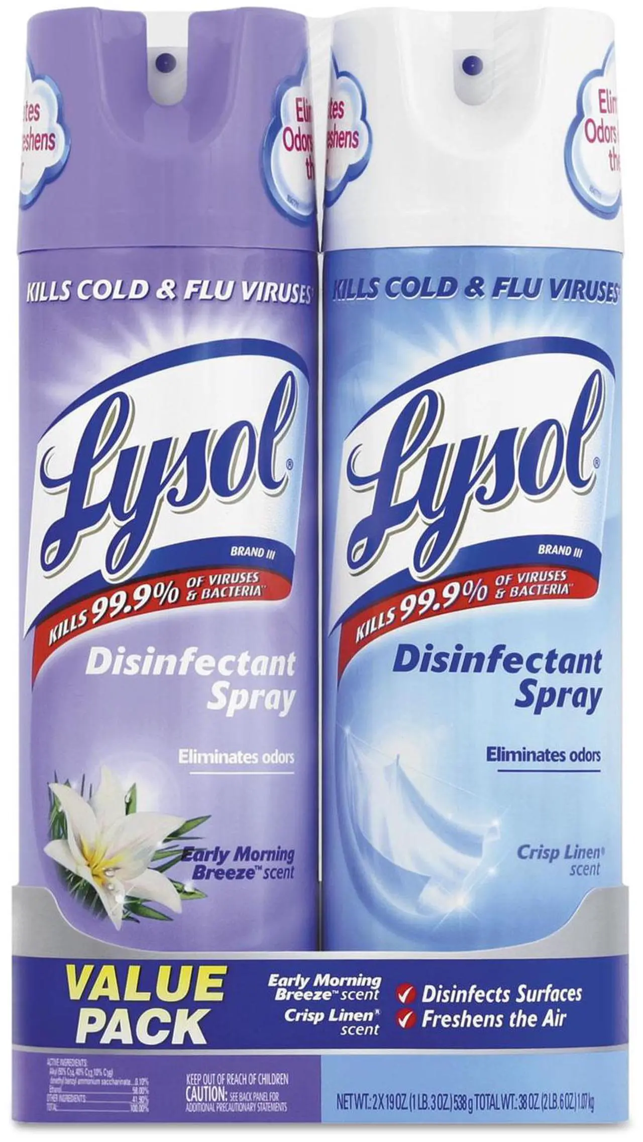 Alt view image 5 of 20 - Lysol Disinfectant Spray Crisp Linen Scent 19oz Aerosol 79329