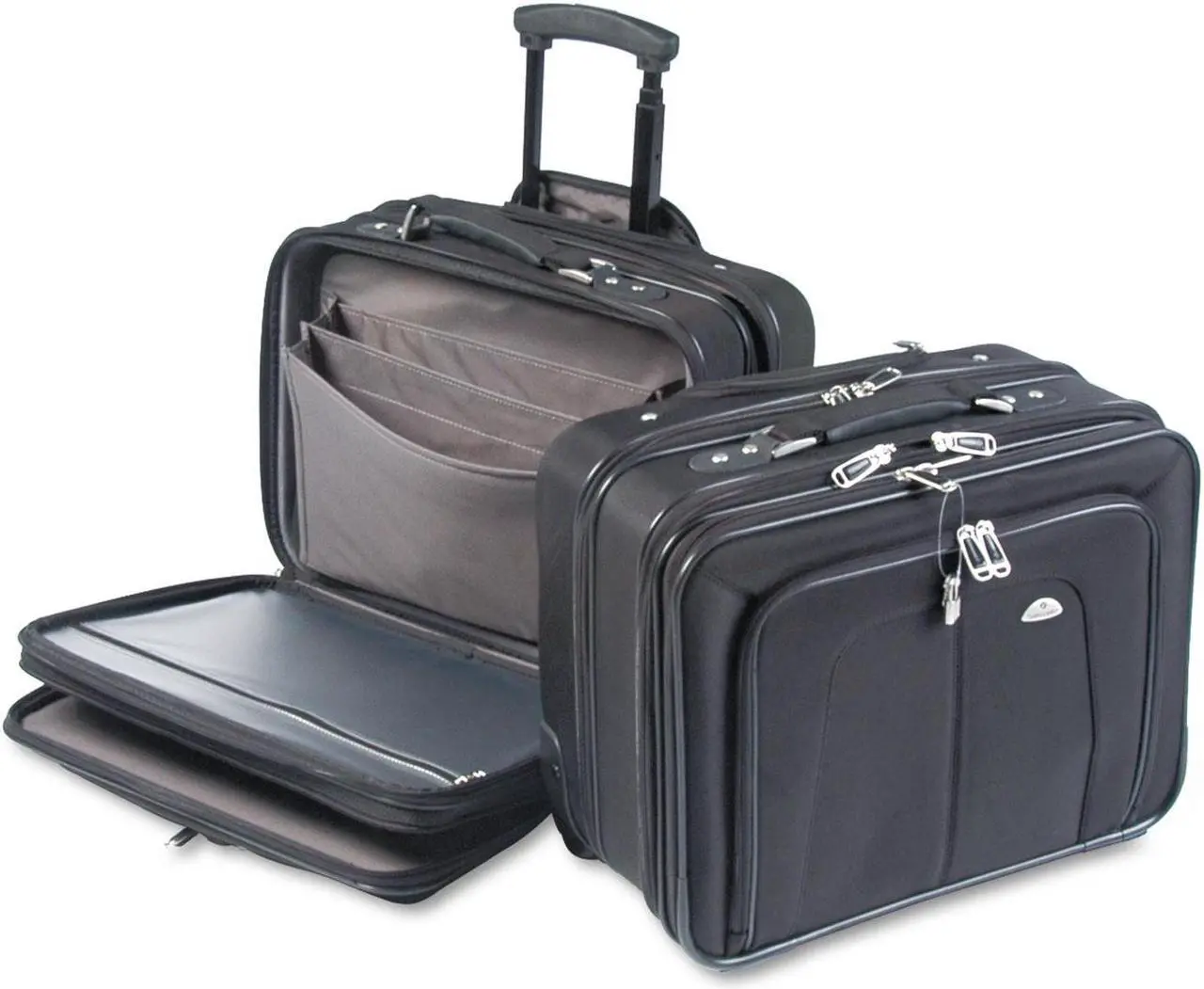Alt view image 7 of 20 - Samsonite Mobile Office Rolling Notebook Case Nylon 17 1/2 x 9 x 14 Black
