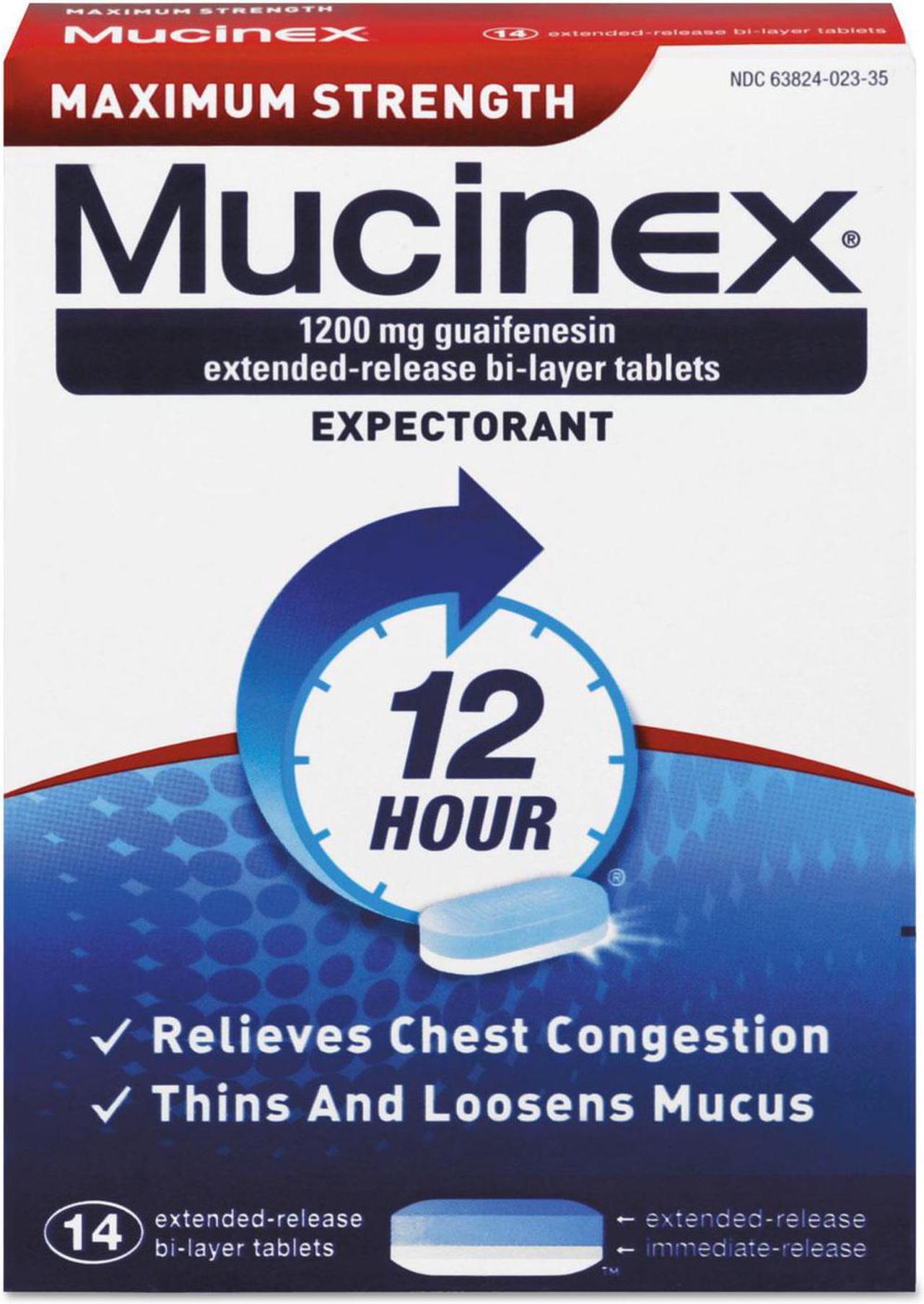 Alt view image 7 of 20 - Mucinex Max Strength Expectorant 14 Tablets/Box 02314