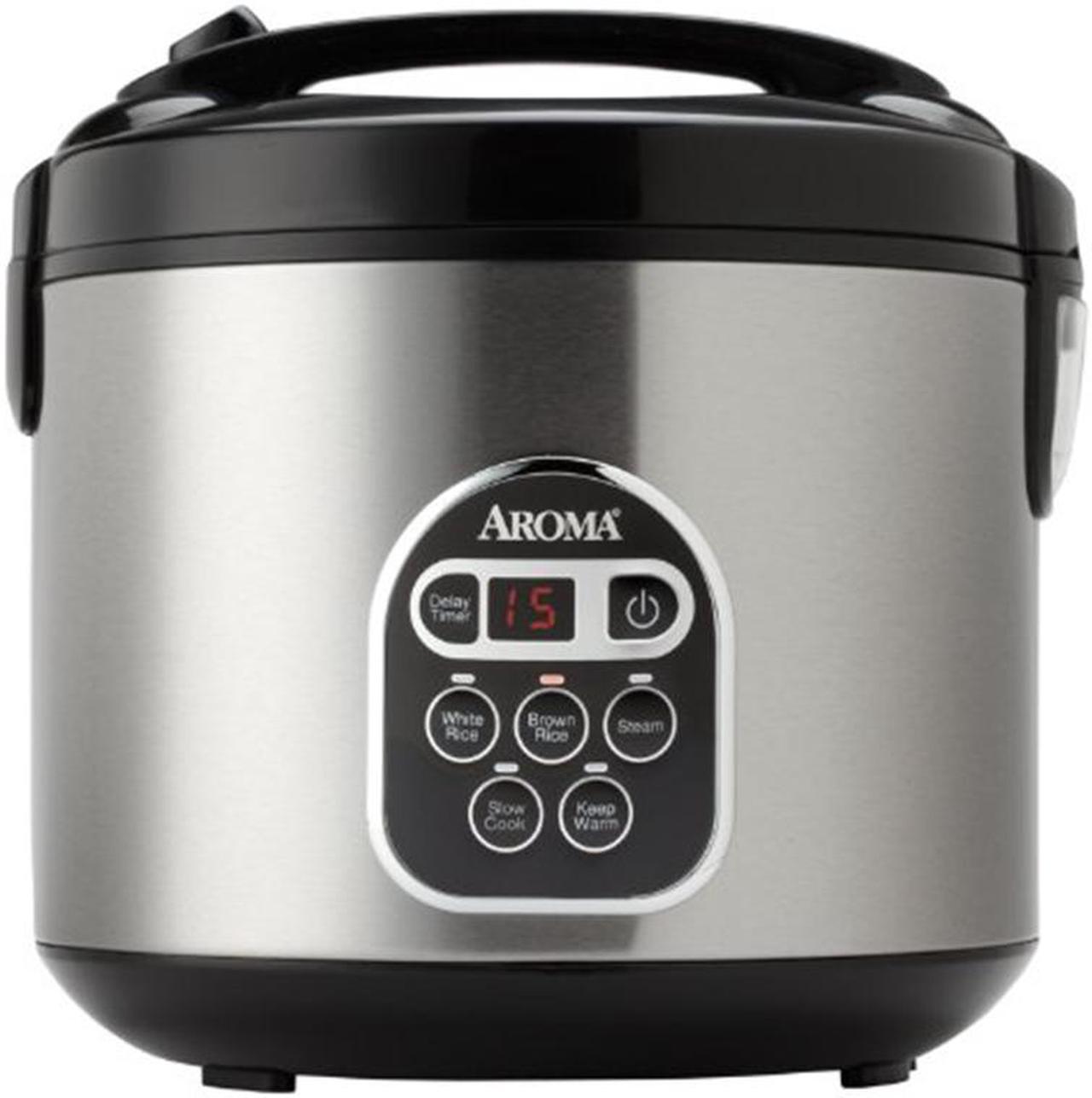 Main image of Aroma 20 Cup Cooked (10 cup uncooked) Digital Rice Cooker, Slow Cooker, Food Steamer, SS Exterior (ARC-150SB)