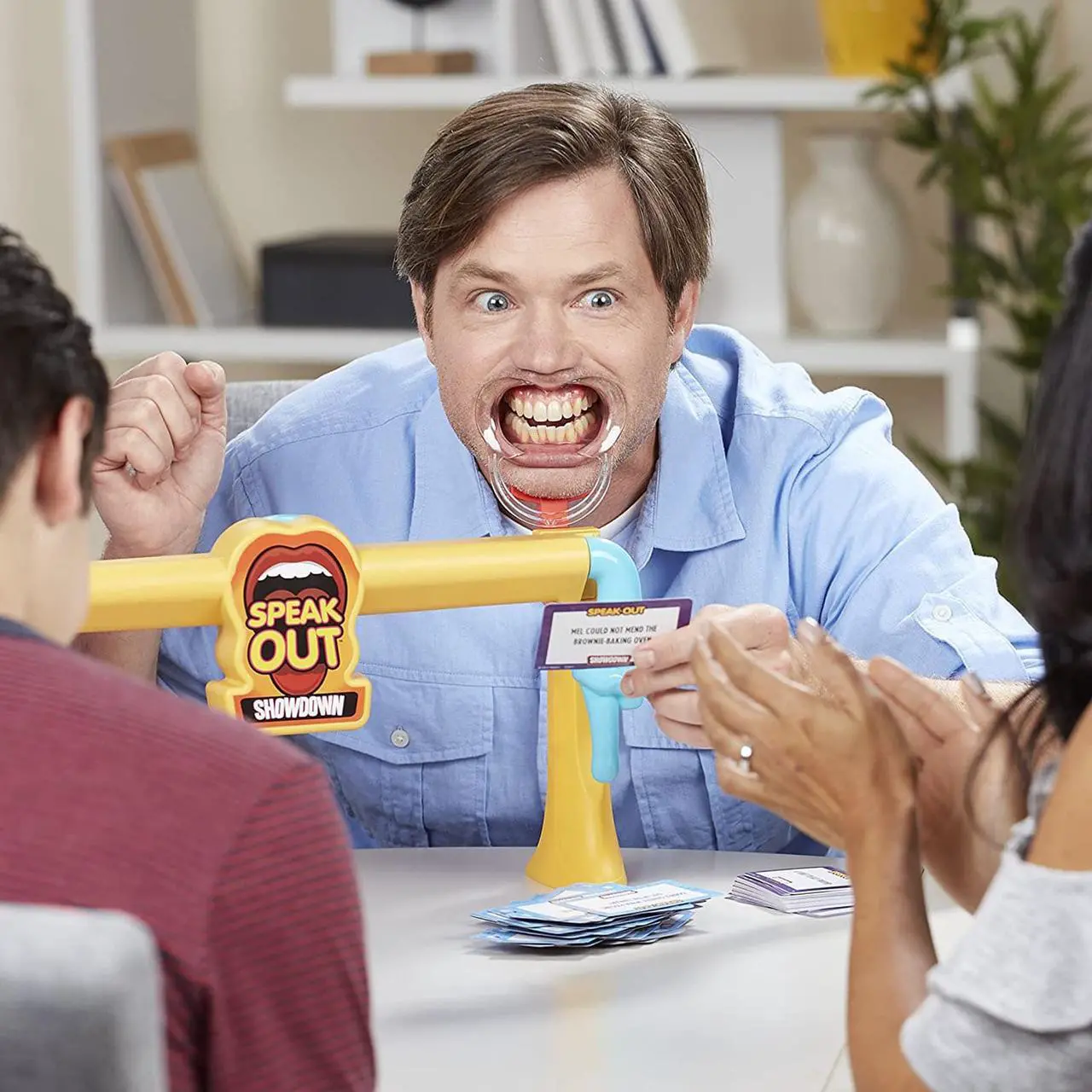 Alt view image 4 of 4 - Hasbro Gaming Speak Out Showdown Game Mouthpiece Challenge