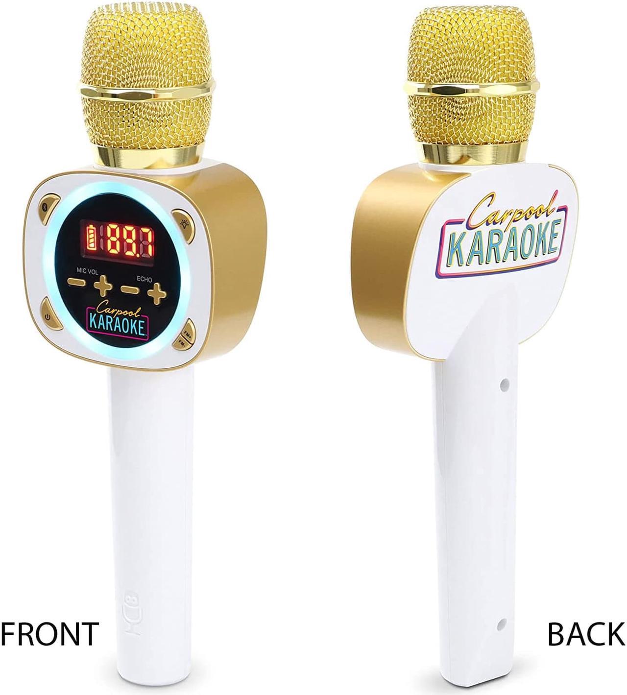 Alt view image 11 of 16 - singing machine official carpool karaoke, the mic, bluetooth microphone for cars, white cpk545