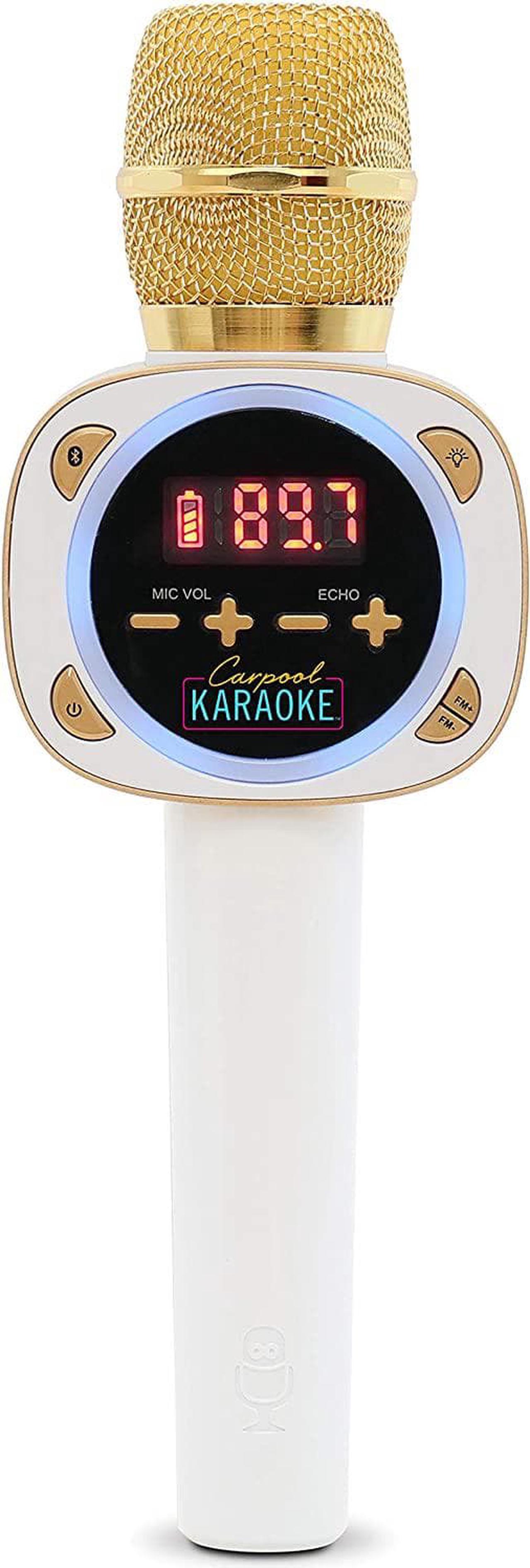 Alt view image 10 of 16 - singing machine official carpool karaoke, the mic, bluetooth microphone for cars, white cpk545