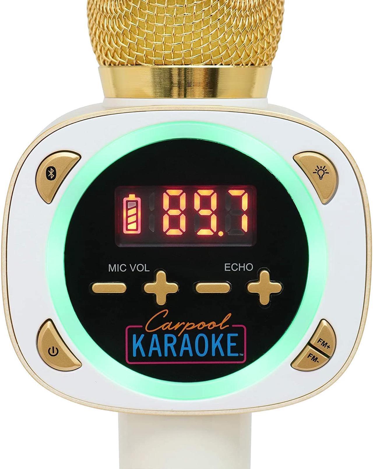 Alt view image 16 of 16 - singing machine official carpool karaoke, the mic, bluetooth microphone for cars, white cpk545