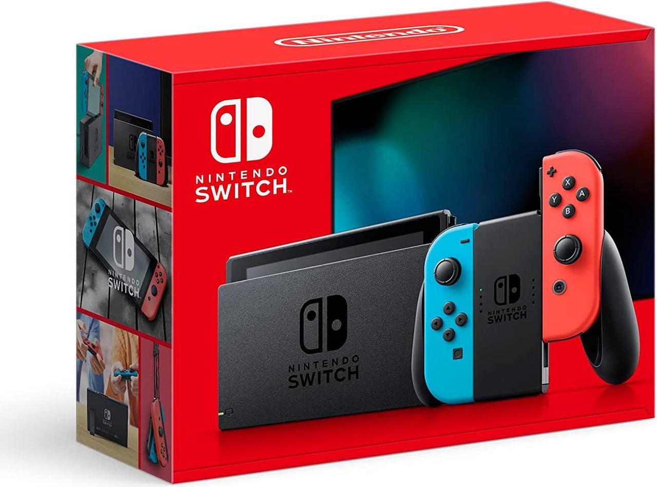 Alt view image 16 of 20 - Nintendo Switch 32GB Console - Neon Red / Neon Blue Joy-Con - HADSKABAA HAC-001(-01)
