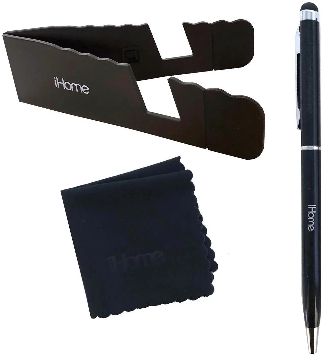 Alt view image 3 of 3 - iHome Tablet and Smartphone 3-in-1 Microfiber Cloth, Stylus Pen & Stand Bundle - Black