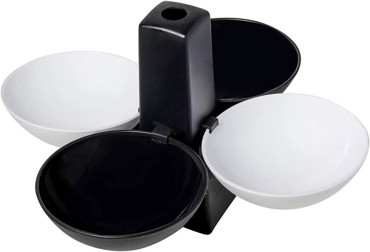 Main image of Altatac Sports Party Serving Bowls, 2 Black, 2 White Bowls and Stand