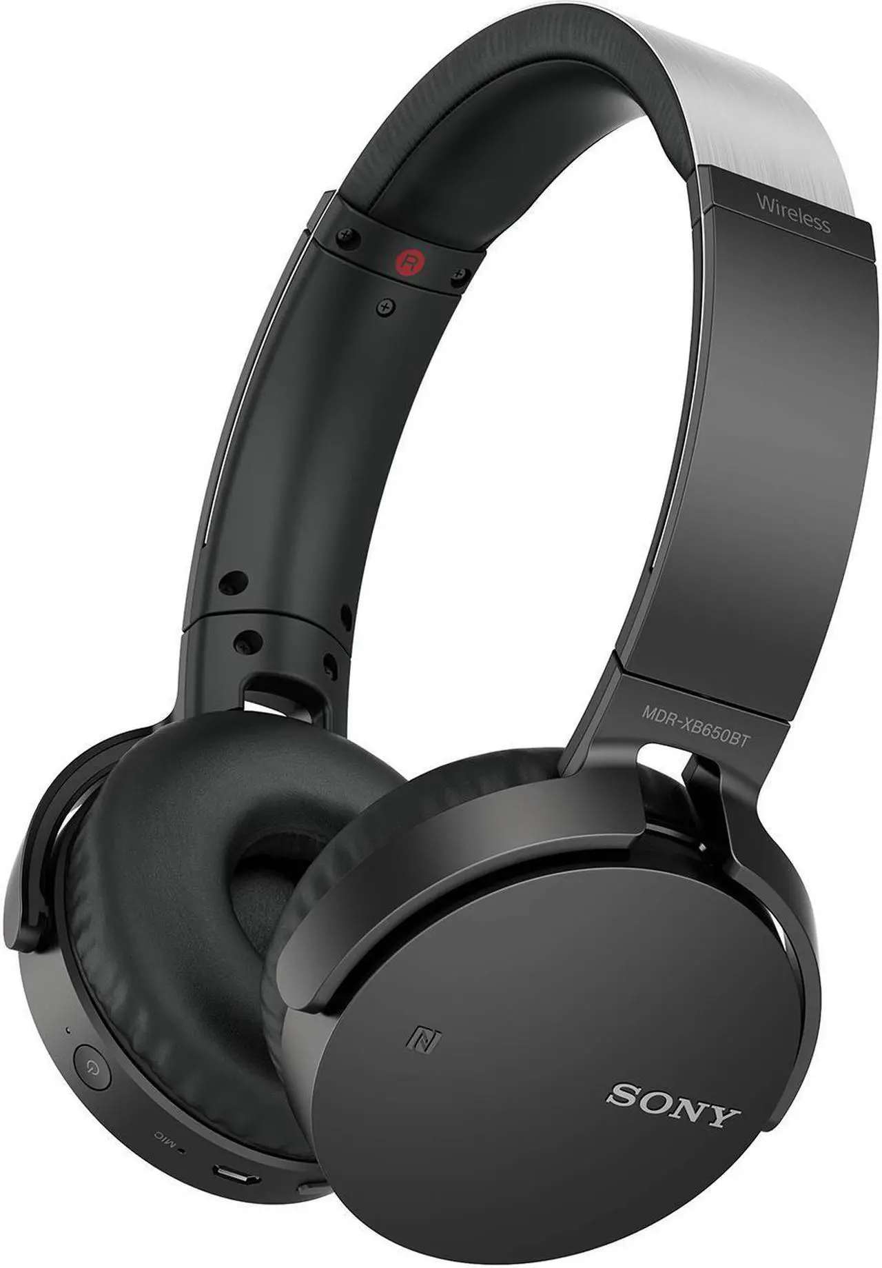 Alt view image 5 of 20 - Sony XB650BT Wireless On-Ear Bluetooth Headphones with 30mm drivers, NFC, Powerful Music, Comfort Ear Pads, and Built-In Microphone, Black, MDRXB650BT/B