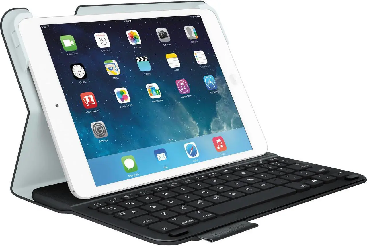 Alt view image 5 of 14 - Logitech 920-005893 Logitech Ultrathin Keyboard Folio (PU Leather) for iPad mini Carbon Black