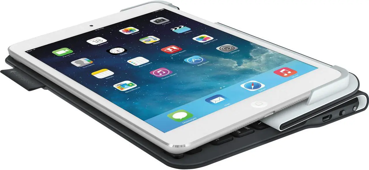 Alt view image 7 of 14 - Logitech 920-005893 Logitech Ultrathin Keyboard Folio (PU Leather) for iPad mini Carbon Black