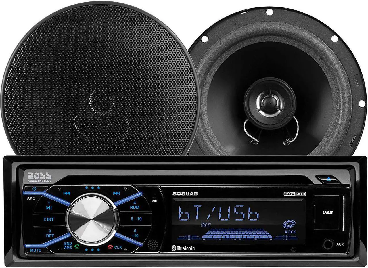 Alt view image 9 of 20 - BOSS Audio 656BCK 508UAB CD/MP3 AM/FM Receiver With USB and SD Memory Card Ports Plus one Pair of 6.5" Speakers