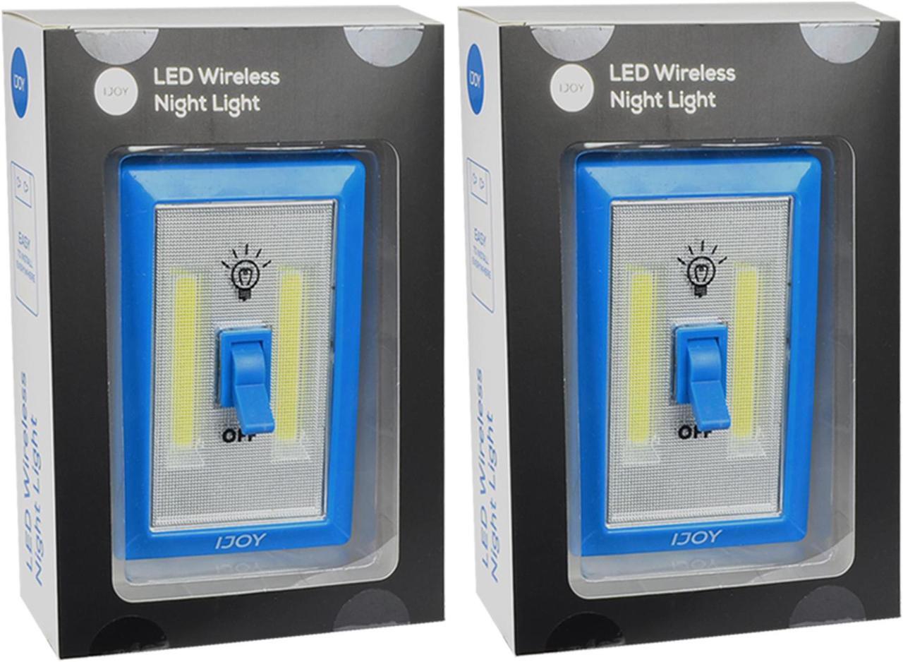 Main image of (2-Pack) Bright ""Light Switch Shaped"; Battery Powered LED Indoor Light - Blue