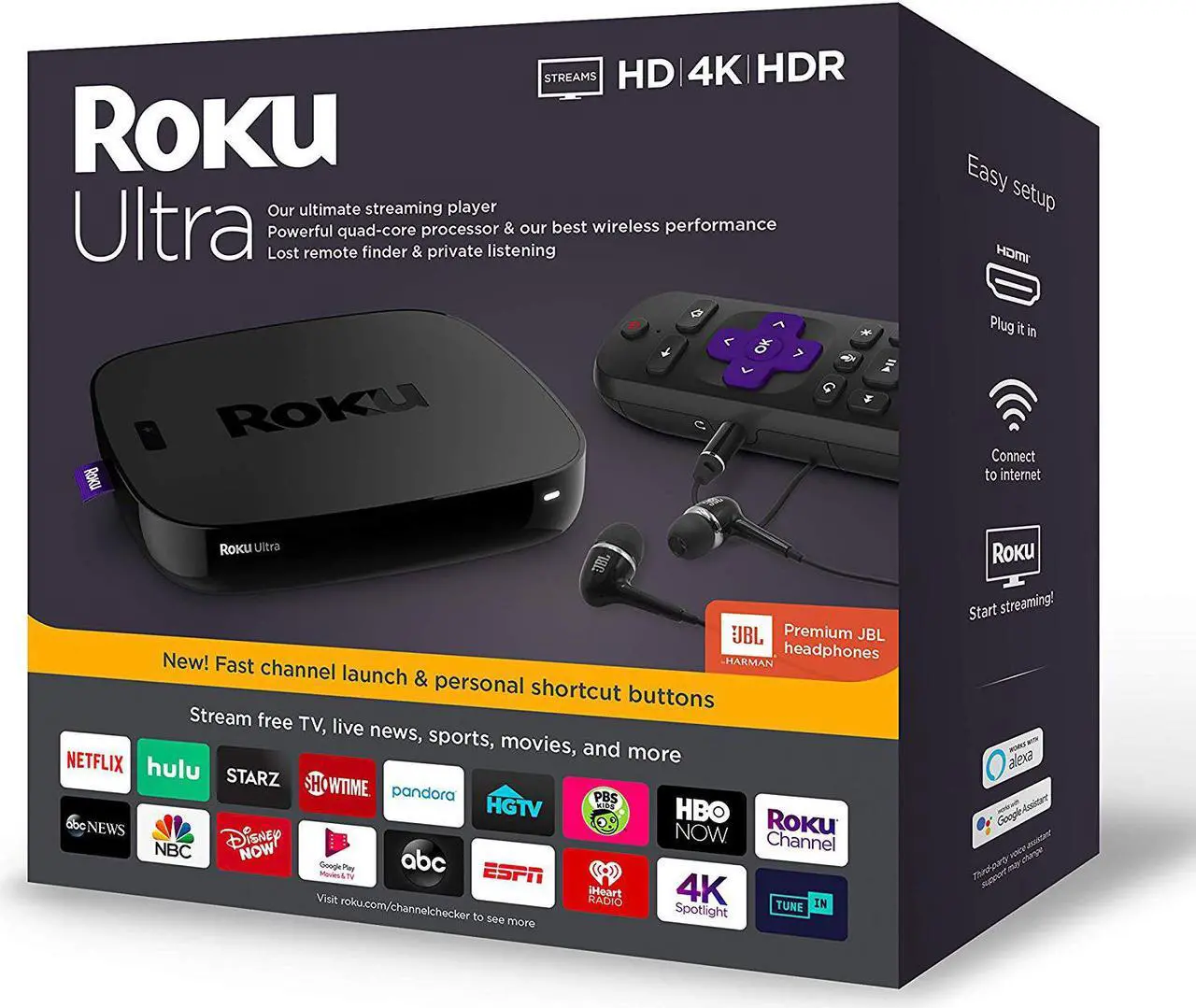 Main image of Roku Ultra | Streaming Media Player 4K/HD/HDR with Premium JBL Headphones 2019
