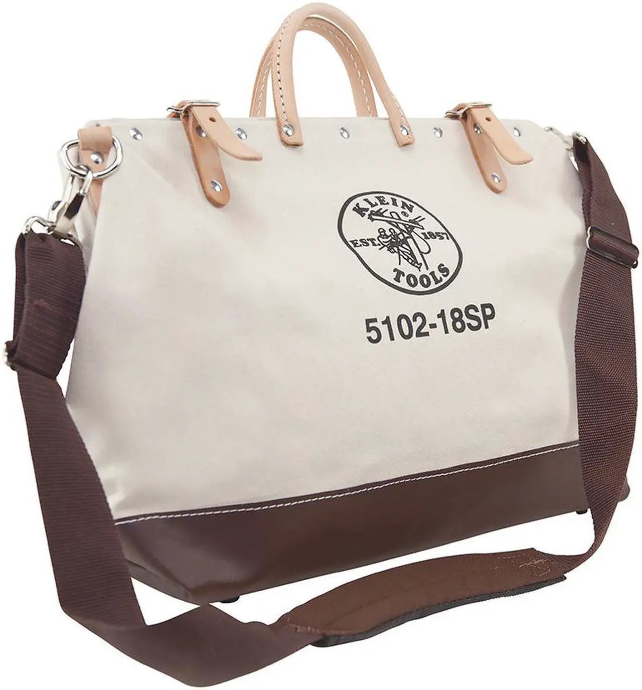 Alt view image 3 of 14 - KLEIN TOOLS 5102-18SP Tool Bag, Brown, Canvas, 13 Pockets